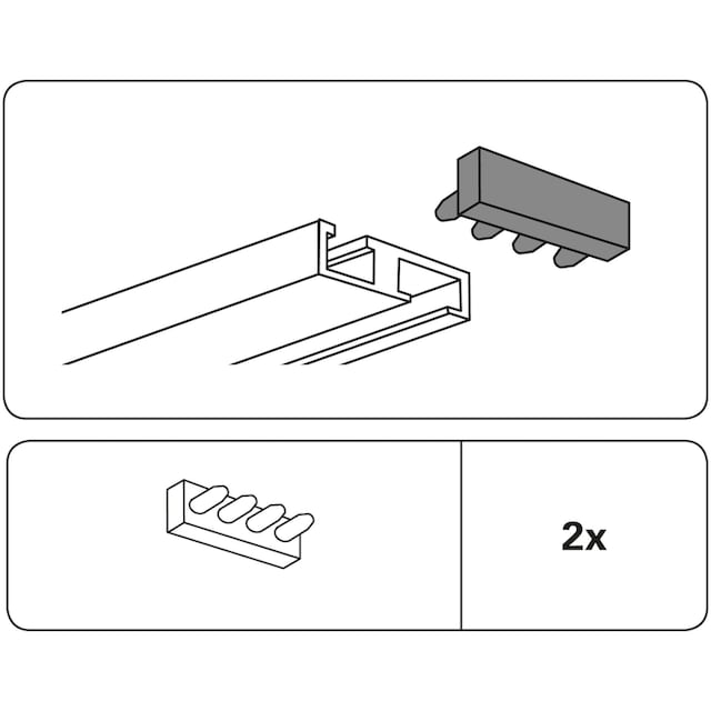 Serie Gardinenstangen-Endstück St.), Aluminium-Vorhangschiene (2 GARDINIA 1-läufig 1-läufig«, »Endstück