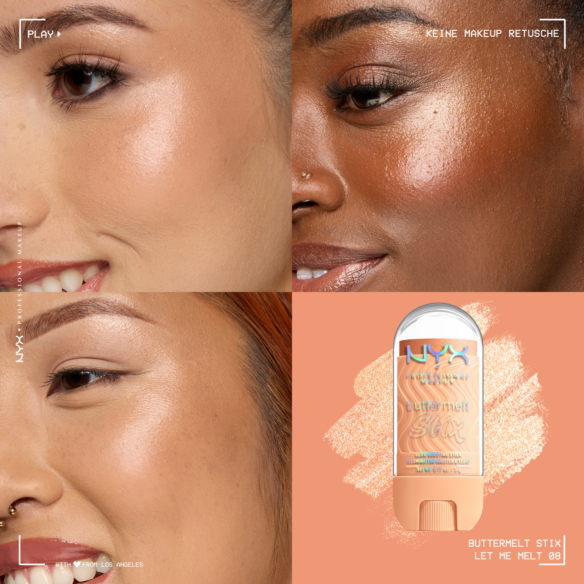 NYX PROFESSIONAL MAKEUP Highlighter »BUTTERMELT STIX GLOW BOOSTING HIGHLIGHTER STICK« mit Cupuaçu- und Kokosnussbutter, für einen ultimativen Glow