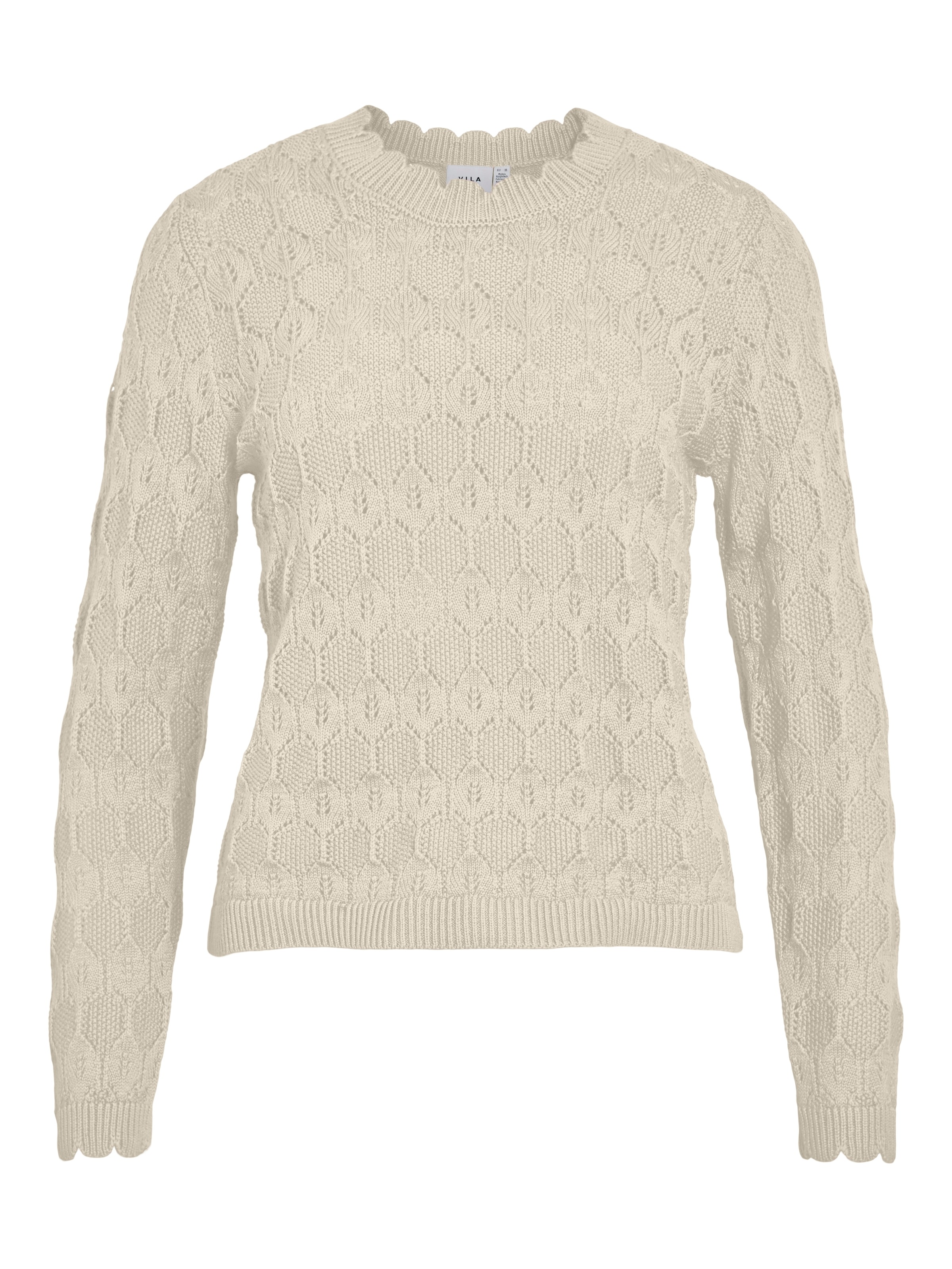 Vila Rundhalspullover »VILOWEN L/S POINTELLE KNIT TOP/PB«