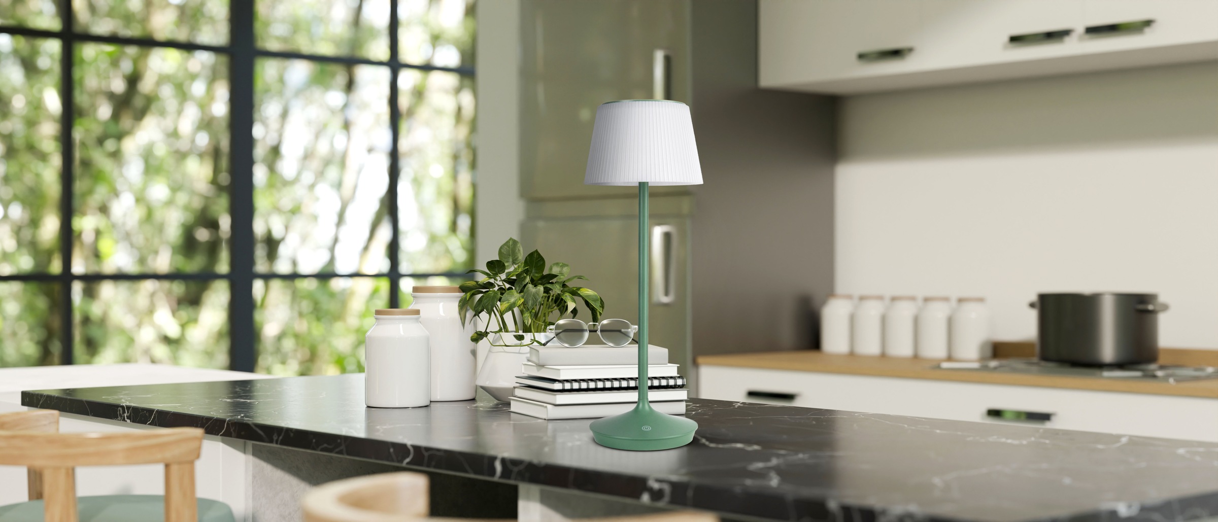 näve LED Tischleuchte »Solarleuchte / Akkuleuchte "EMMI"«, 1 flammig, Leuchtmittel LED-Modul | LED fest integriert, Solarbetrieb, Akkubetrieb, CCT, Berührungssensor, Akkutischleuchte