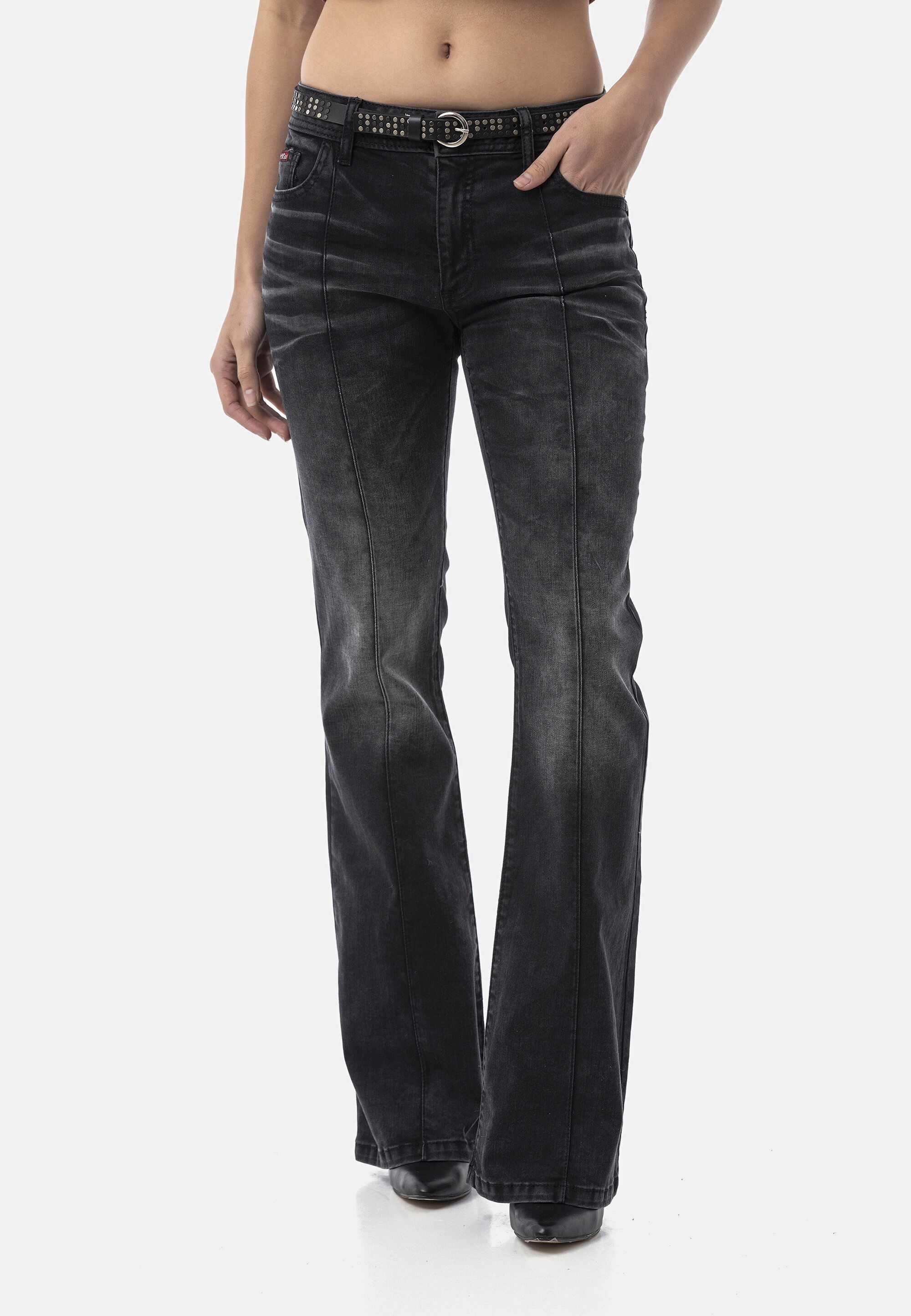 Cipo & Baxx Bootcut-Jeans »WD535« im Used Look
