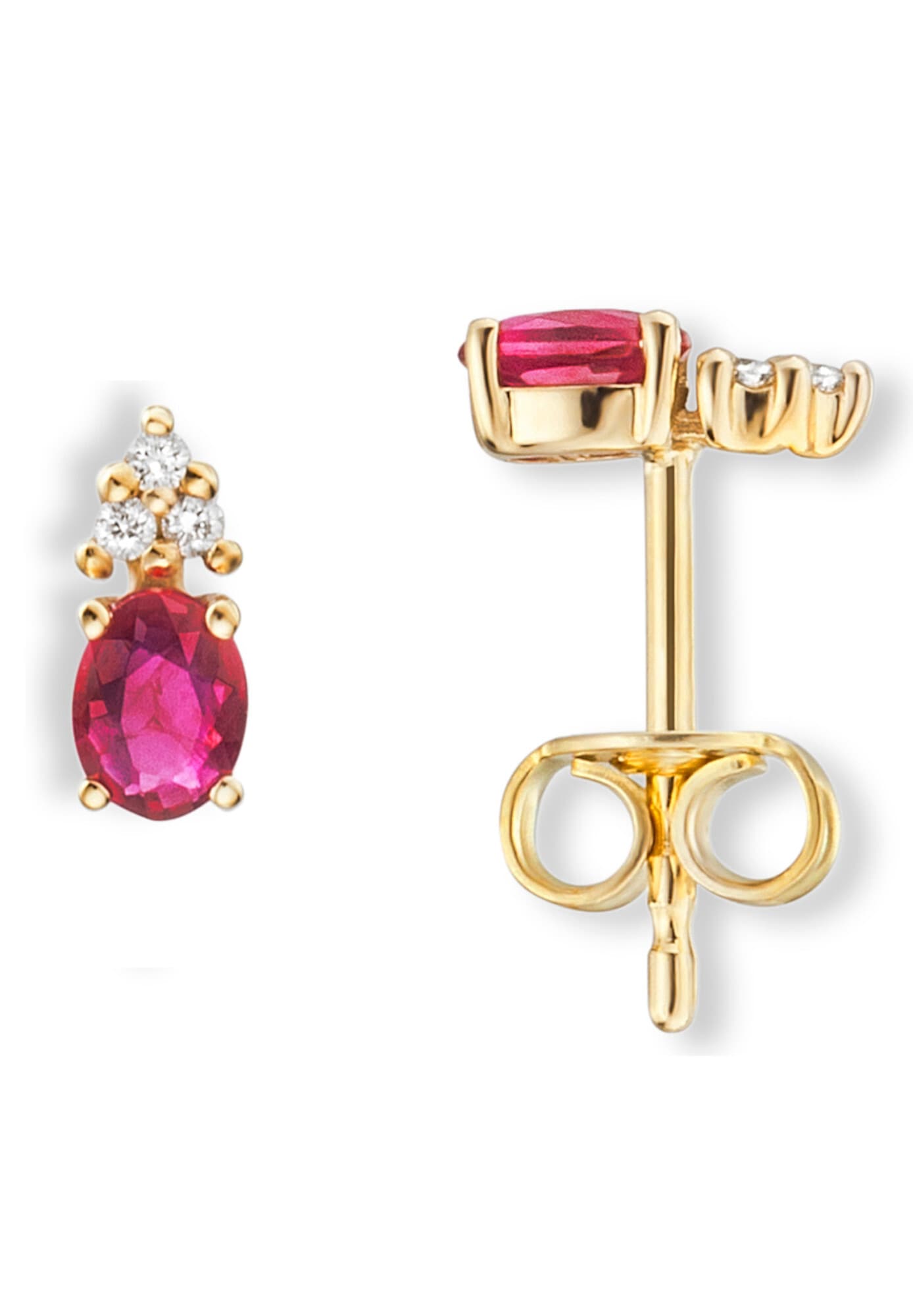 ONE ELEMENT Paar Ohrstecker »0.04 ct Diamant Brillant Rubin Ohrringe  Ohrstecker aus 585 Gelbgold«
