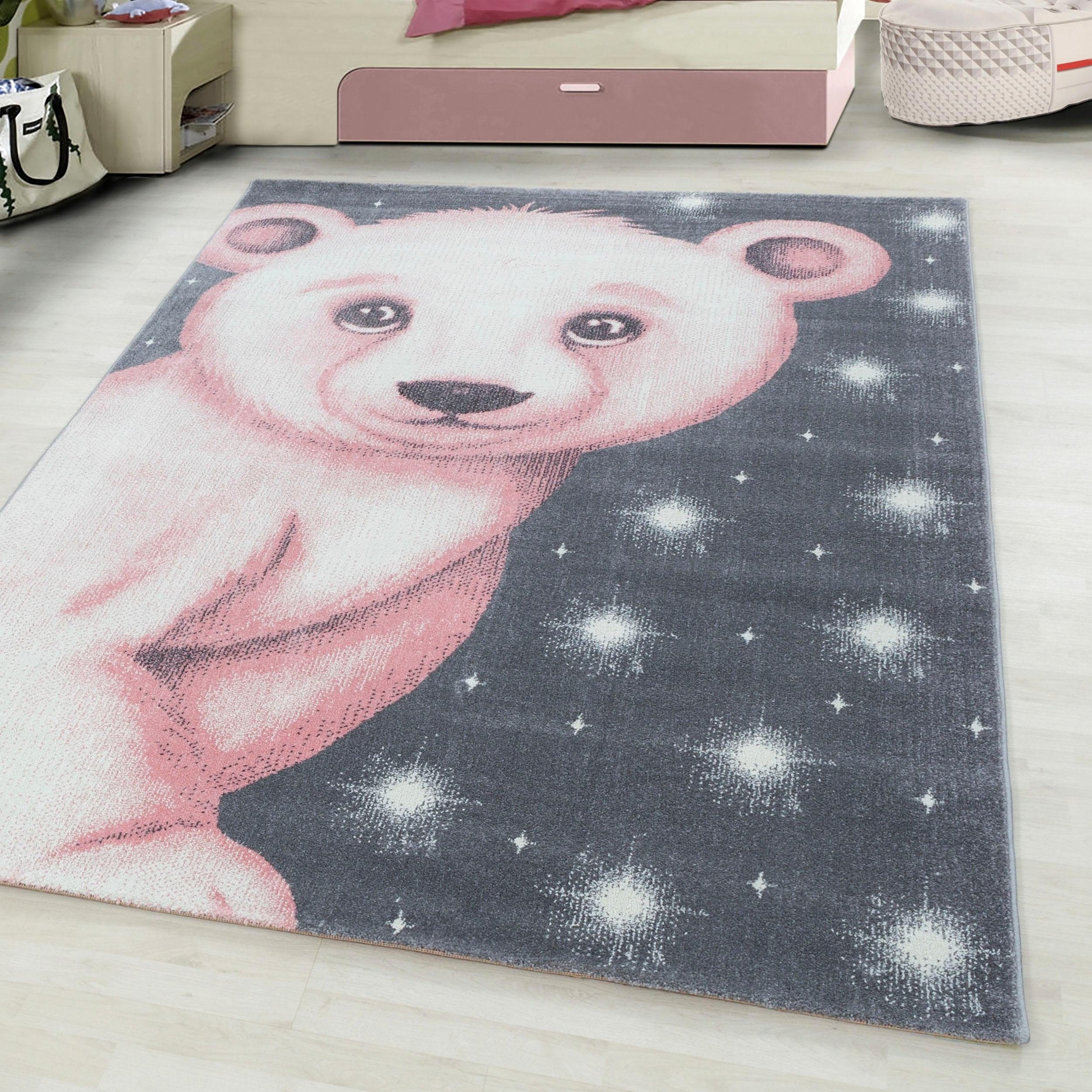 Ayyildiz Teppiche Kinderteppich »Bambi 810«, rechteckig, 11 mm Höhe, Eisbär Motiv, Kurzflor