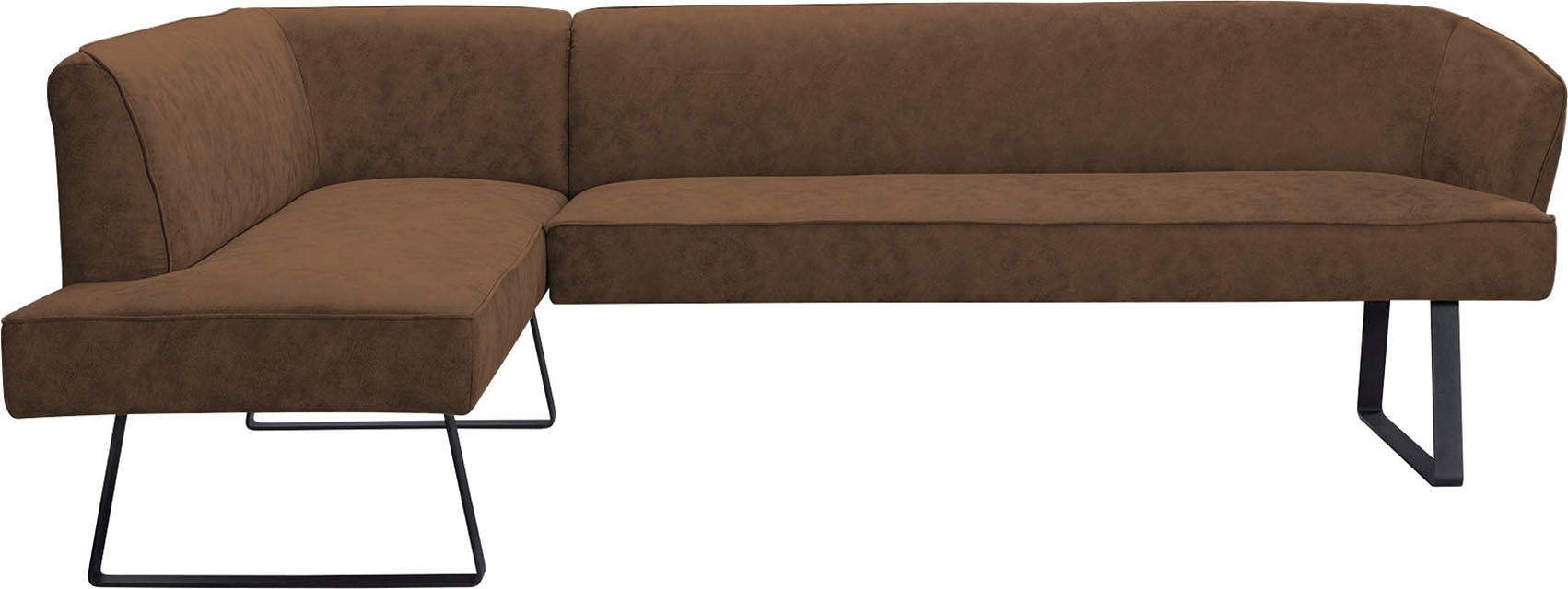 exxpo - sofa fashion Eckbank »Americano«, mit Keder und Metallfüßen, Bezug in verschiedenen Qualitäten