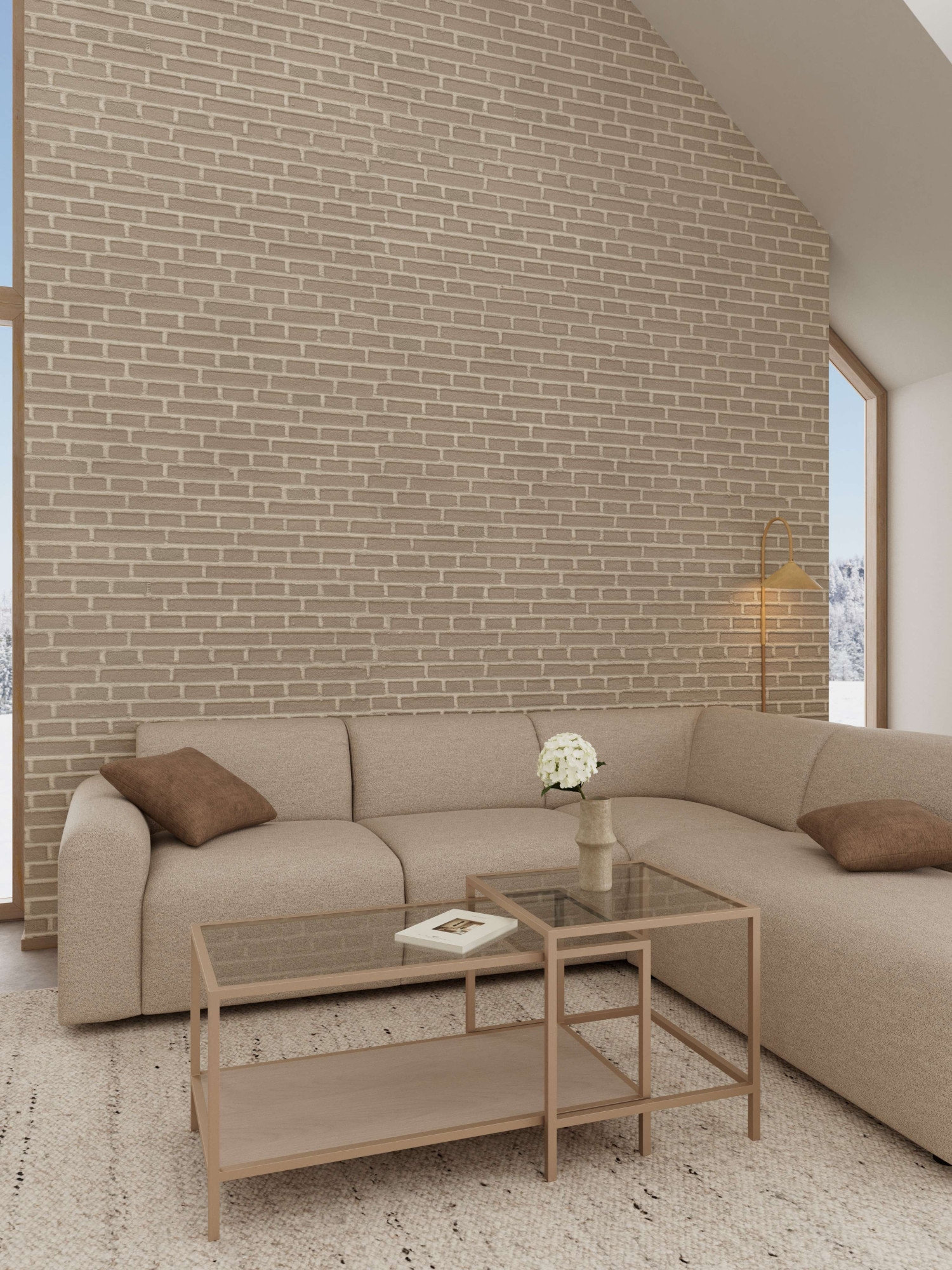 ACTONA GROUP Couchtisch »Seaford Kaffeetisch, Wohnzimmertisch« Couchtisch-Set mit Glas & Melamin, 2 Tische, 90x50x50 cm