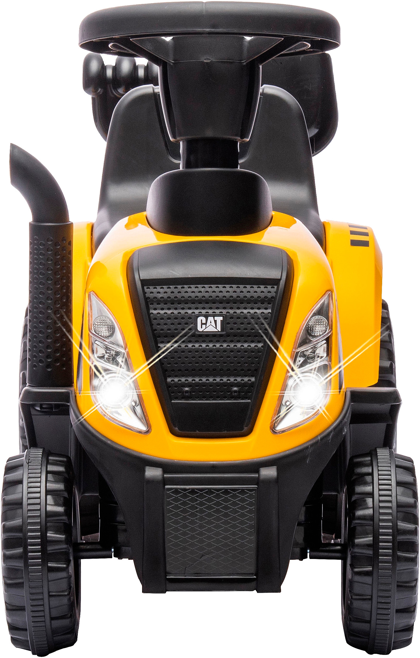 Jamara Rutscher »Caterpillar Traktor mit Anhänger 2in1, gelb« mit Licht- und Soundeffekten sowie Hupe
