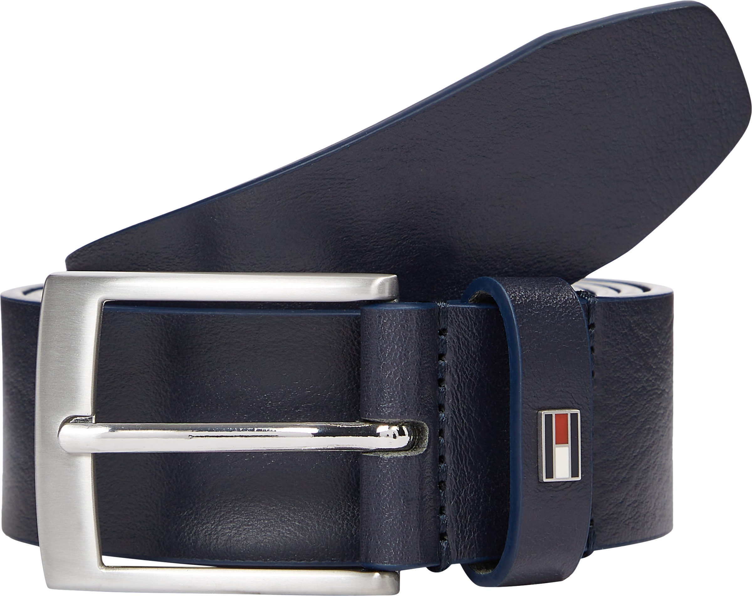 Tommy Hilfiger Ledergürtel »ADAN 3.5 EXT«, Metalllogopatch, Einfachdornschnalle