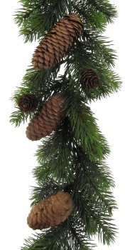 LeGer Home by Lena Gercke Kunstgirlande »Jayla, Weihnachtsdeko, Weihnachtsgirlande«, Fichtengirlande mit Zapfen, 180 cm, 40 LEDs, mit Batteriebox 3AA