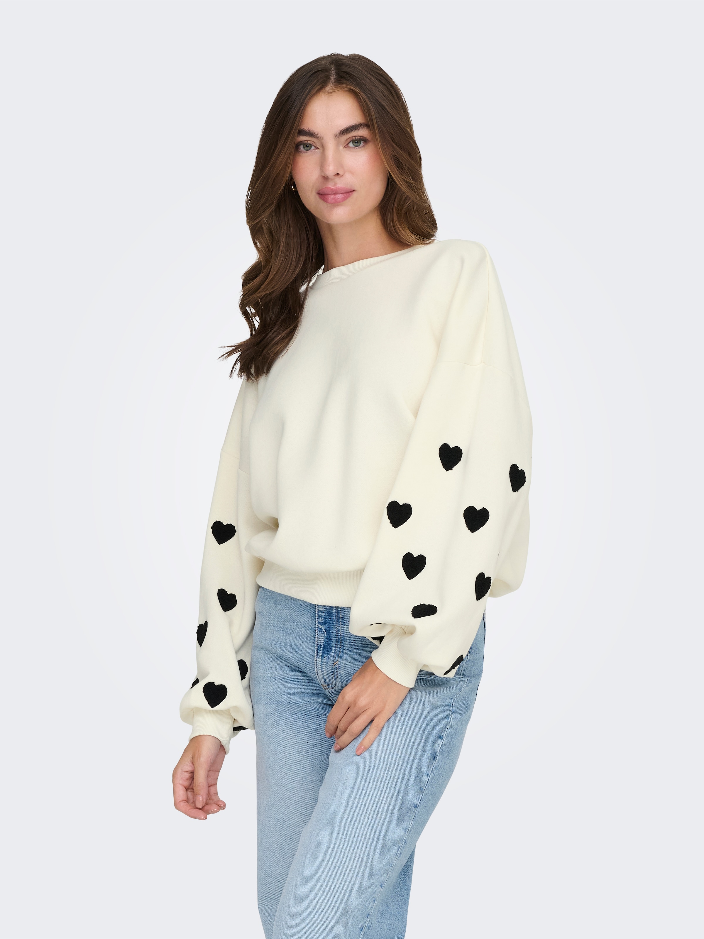 ONLY Sweatshirt »ONLMACY L/S O-NECK BOX CC SWT«, Baumwollmischung, regular fit
