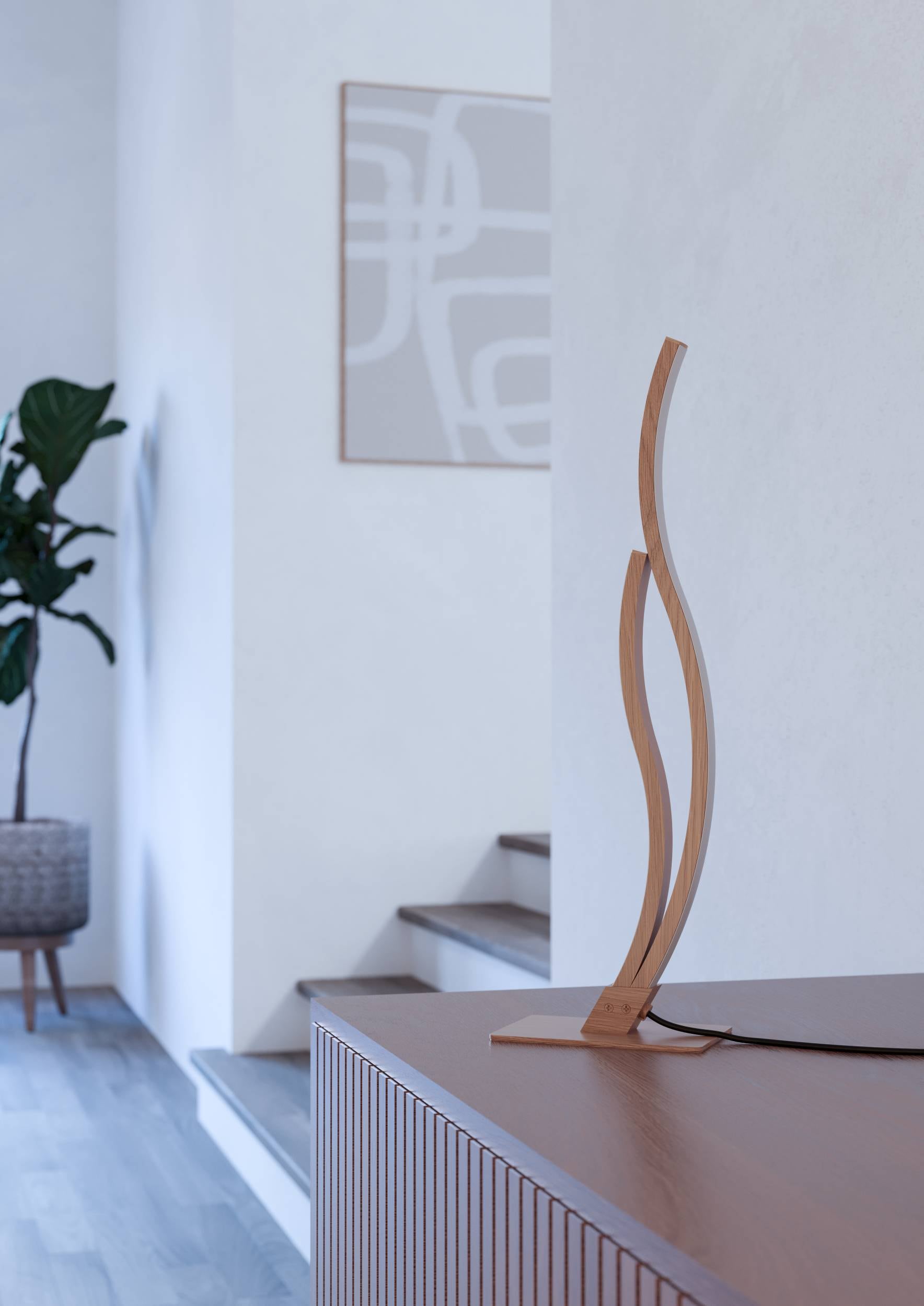 EGLO Tischleuchte »Grisolia Nachttischlampe, Tischlampe, Metall und Kunststoff, Lampe« LED-Modul 1 Stk. Neutralweiß Tischleuchte - H45,5 cm - braun - 12W inkl.