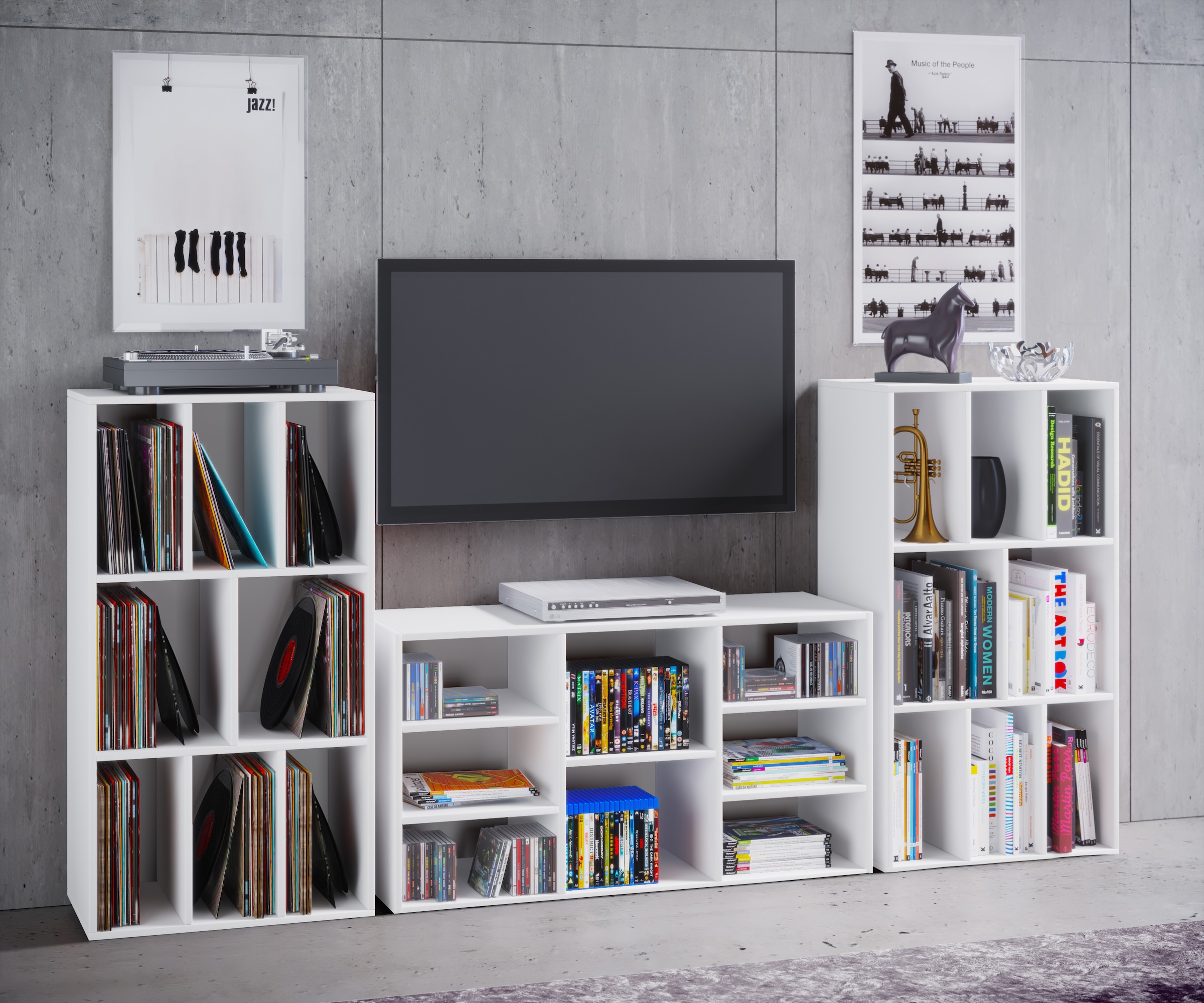 VCM Standregal »Schallplattenregal Raumteiler LP Schaltino«