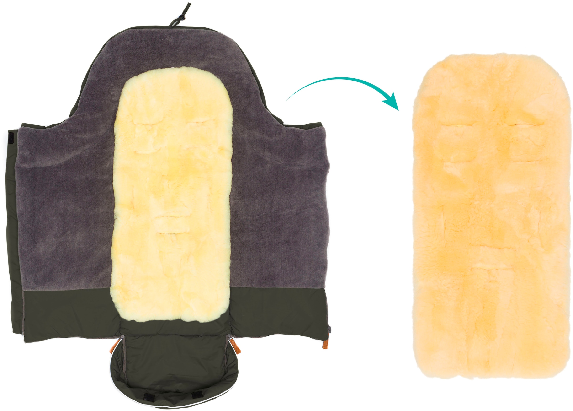 Fillikid Fußsack »Nanga Lammfell, Winterfußsack« mit herausnehmbarer Lammfellauflage