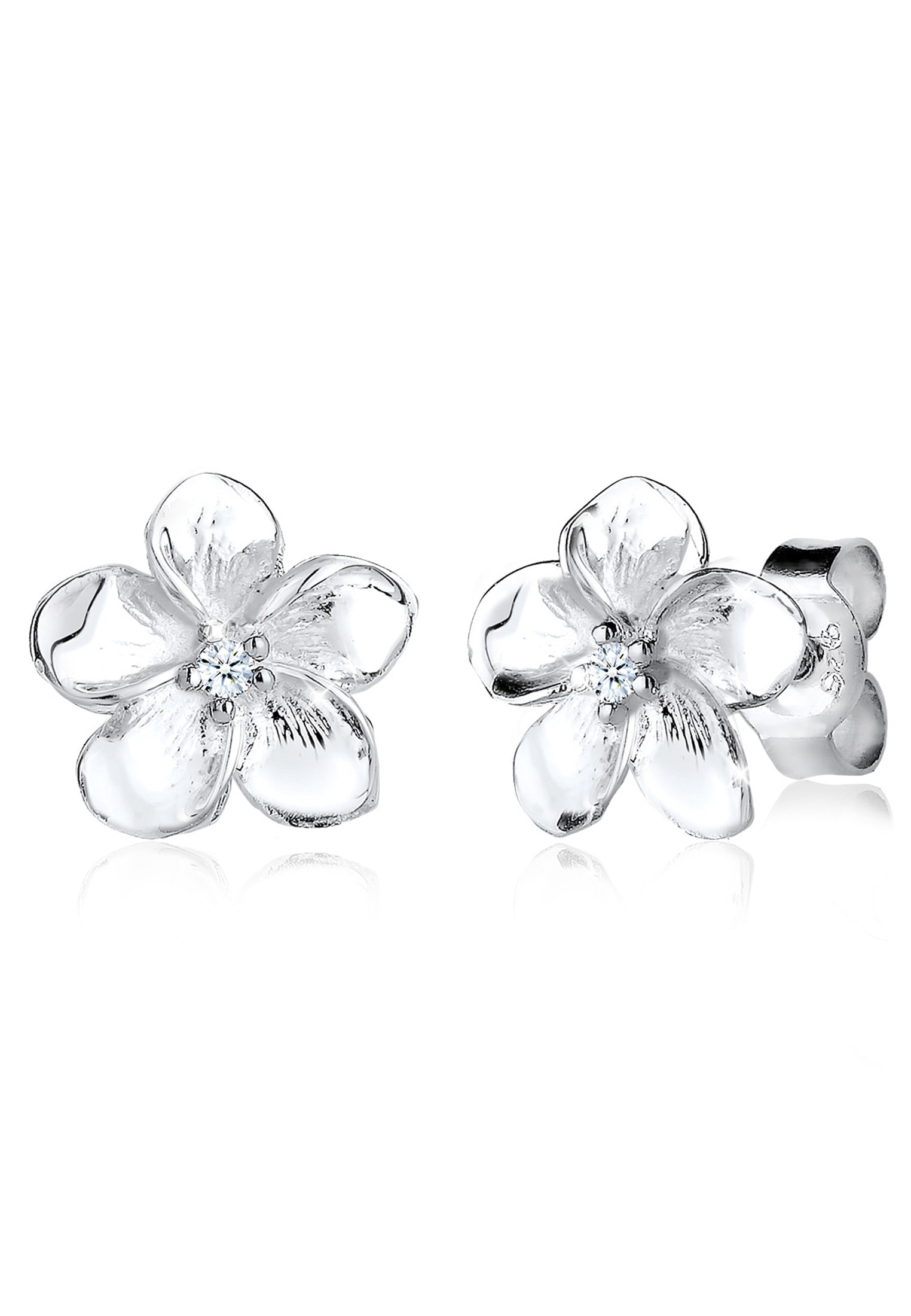 Paar Ohrstecker »Ohrringe Frangipani Blüte Diamant Blume 925 Silber«