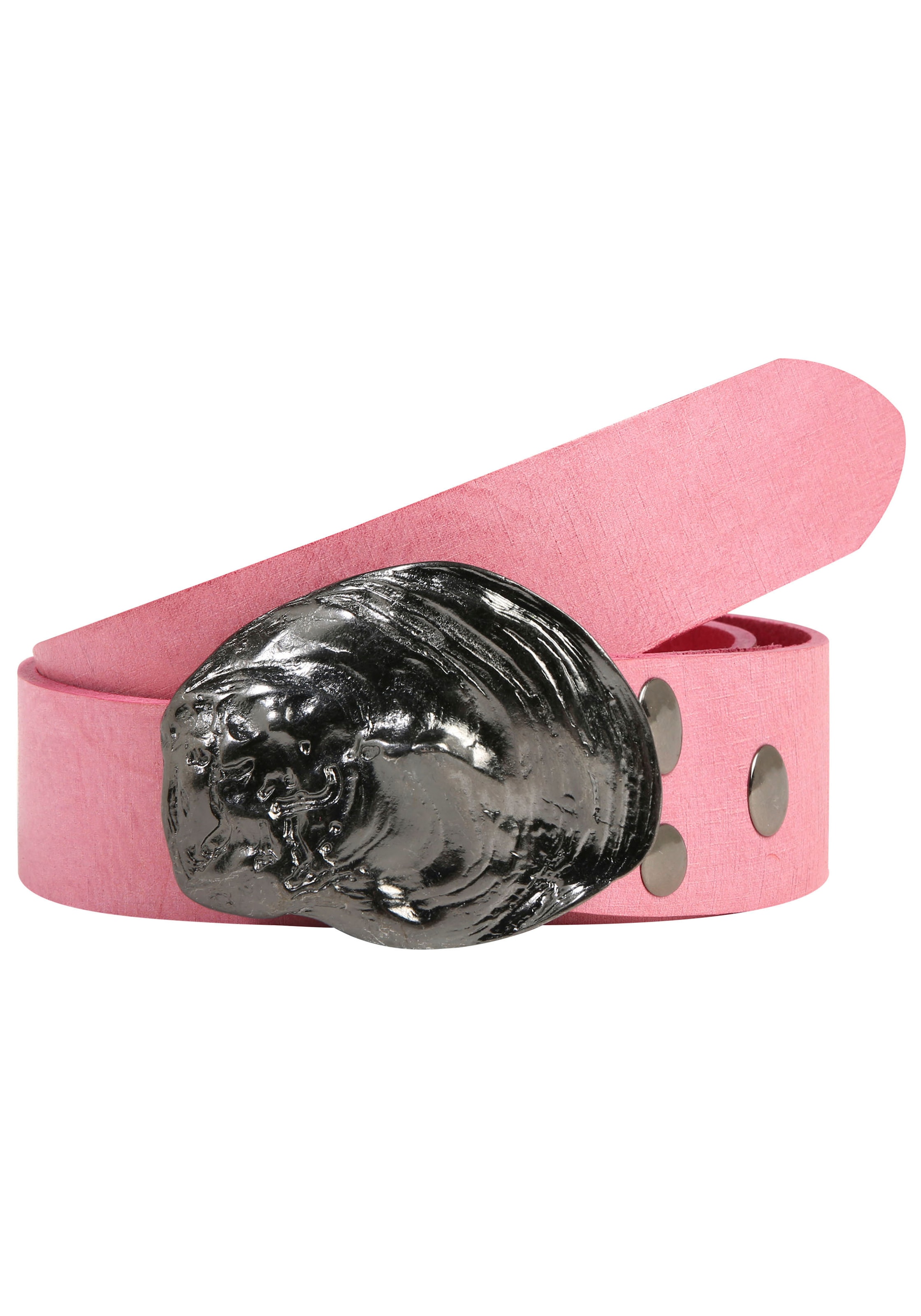 Rettungsring Gürtel Ledergürtel mit austauschbarer Schließe »Auster Muschel Schwarz«