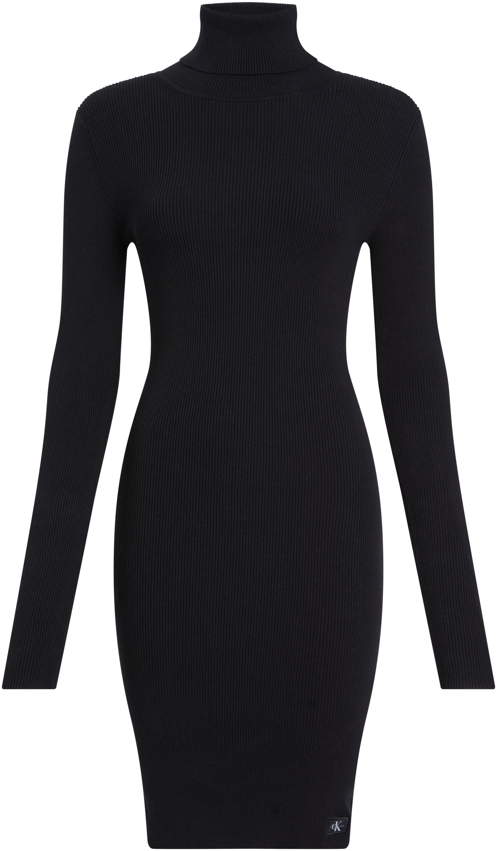 Calvin Klein Jeans Jerseykleid »WOVEN LABEL TIGHT SWEATER DRESS«, mit Rollkragen