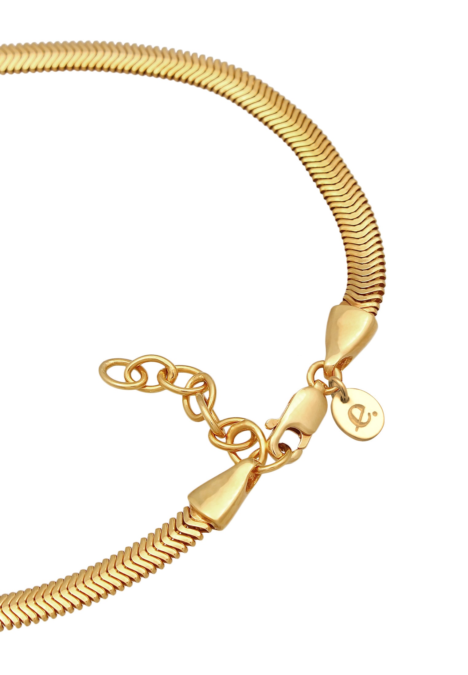 Elli Premium Fußkette »Fußschmuck Schlangenkette Flach Elegant 925 Silber«