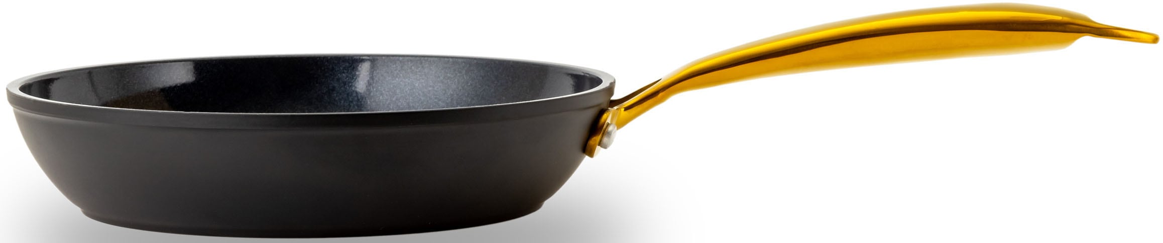 HENSSLERS Bratpfanne »HSN« Aluminium 1 Stk. tlg. BLACK CERAMIC Antihaftbeschichtung, goldener Edelstahlgriff, Induktion