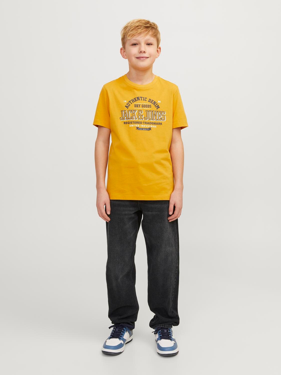 Jack & Jones Junior Loose-fit-Jeans »JJICHRIS bequem, pflegeleicht, mit Taschen«, Abriebeffekte, modisch, loose fit, Denim