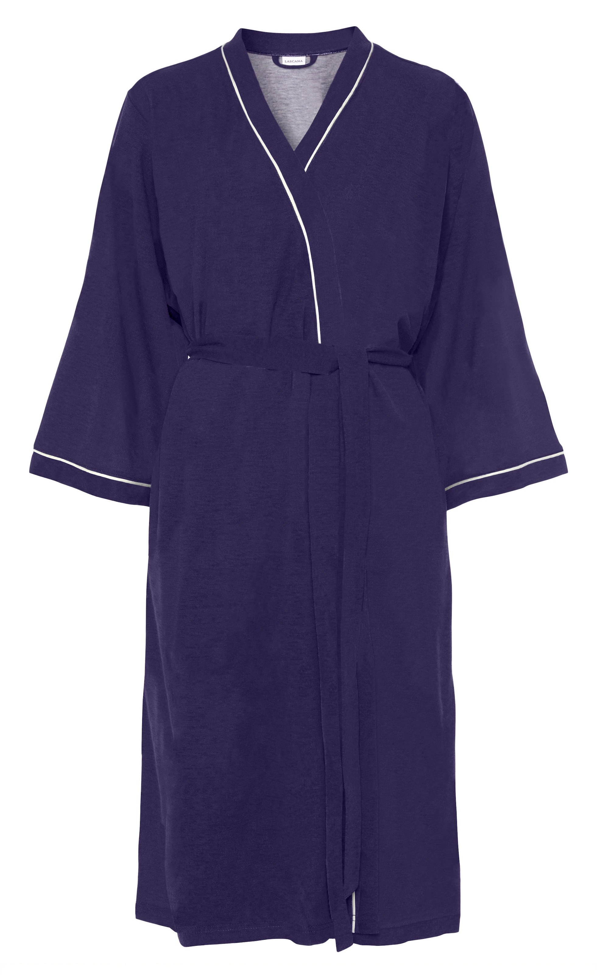 LASCANA Kimono, in Wadenlänge und Kontrastpaspeln