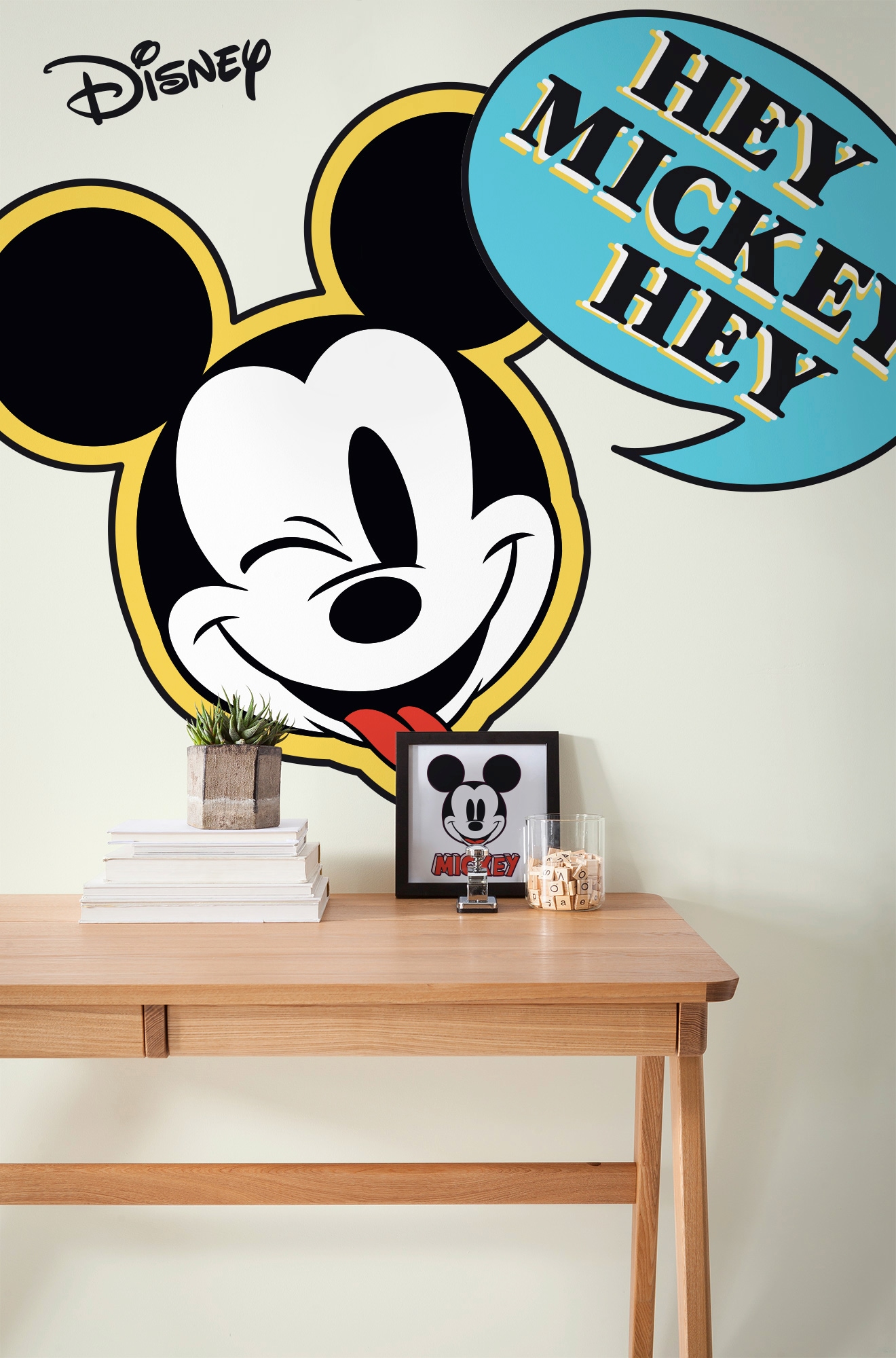 Komar Vliestapete »Selbstklebende Vlies  - Mickey Hey XXL - Größe 127 x 200 cm«, bedruckt, Kinderzimmer