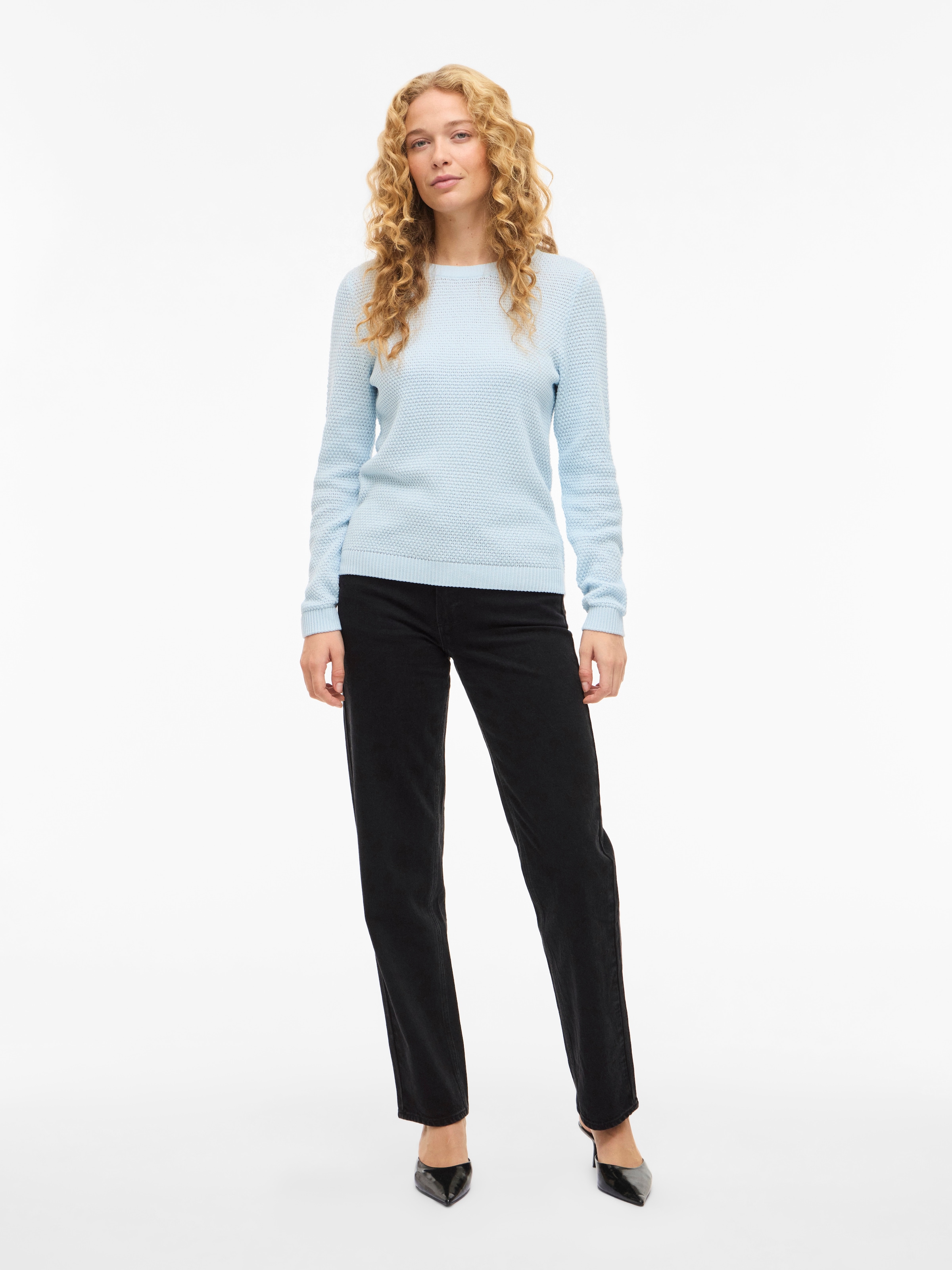 Vila Rundhalspullover »VIDALO O-NECK L/S KNIT TOP- NOOS«