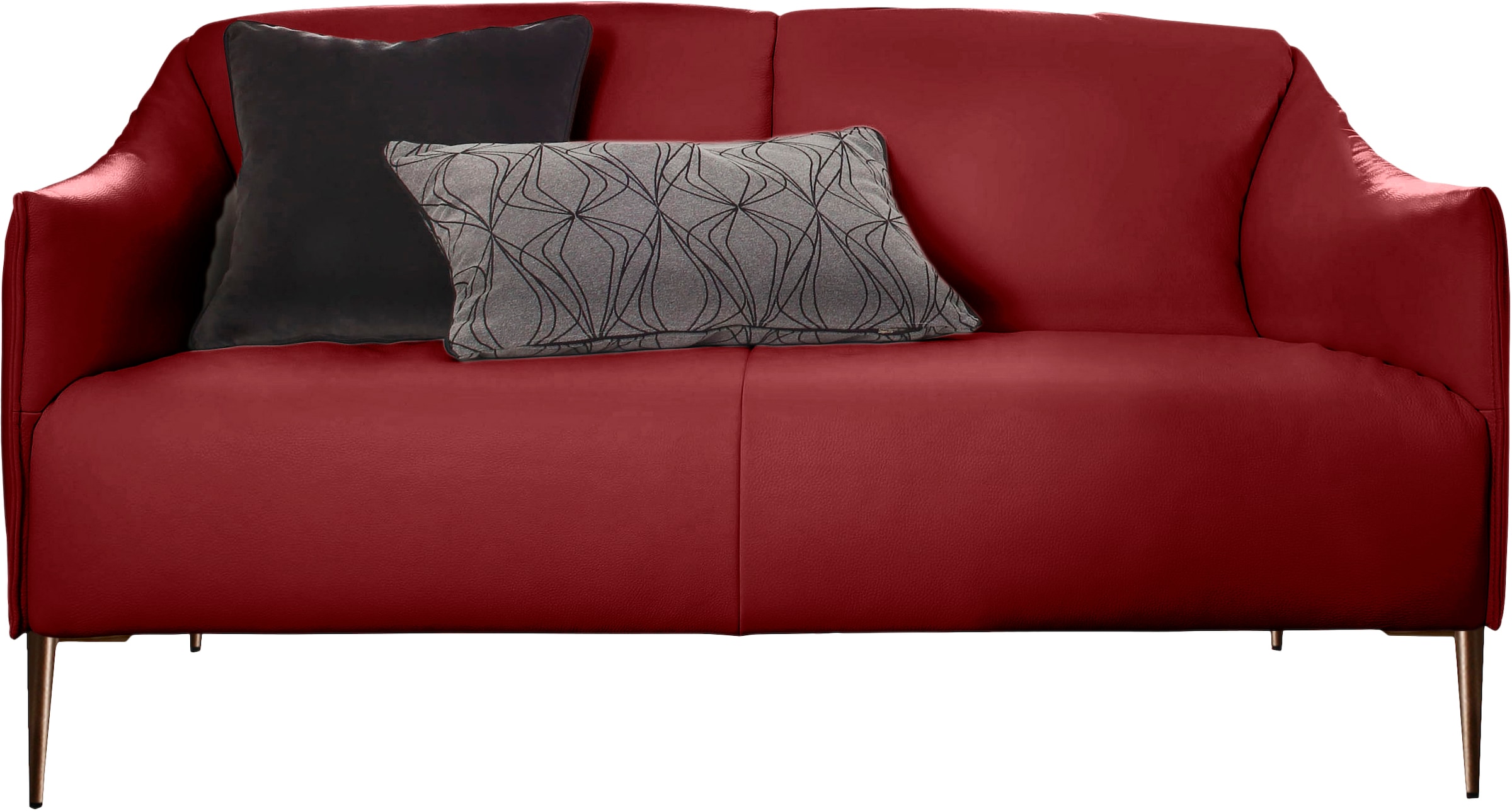W.SCHILLIG 2-Sitzer »sally Design-Sofa, Loungsofa, bequem, schmale Armlehnen, Breite 154cm« mit Metallfüßen in Bronze pulverbeschichtet, Breite 154 cm