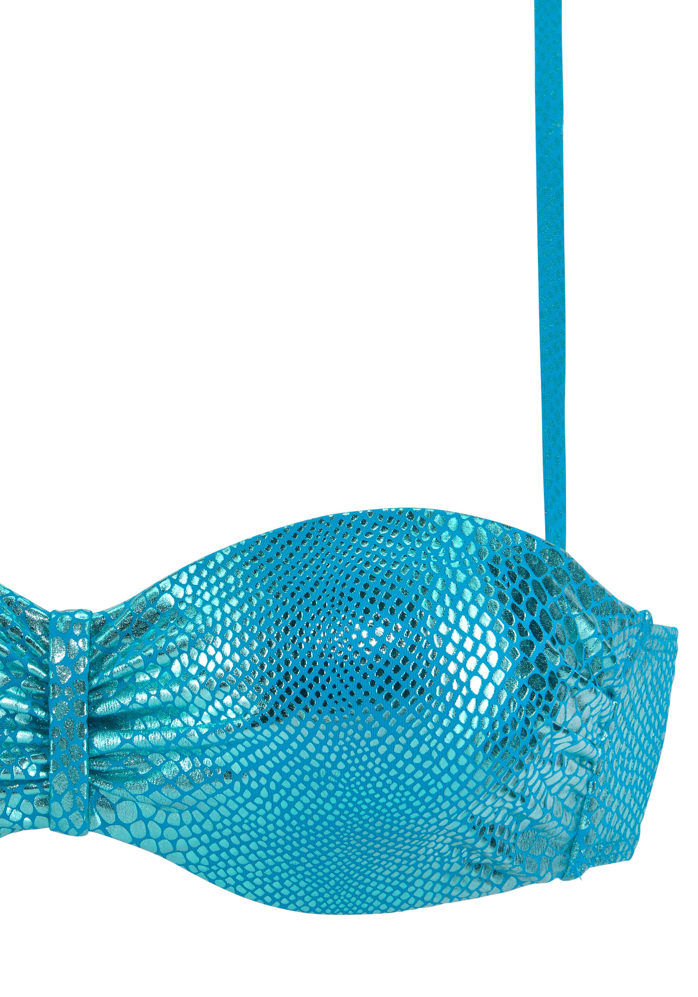 JETTE Bügel-Bandeau-Bikini, mit modischer Glanzbeschichtung