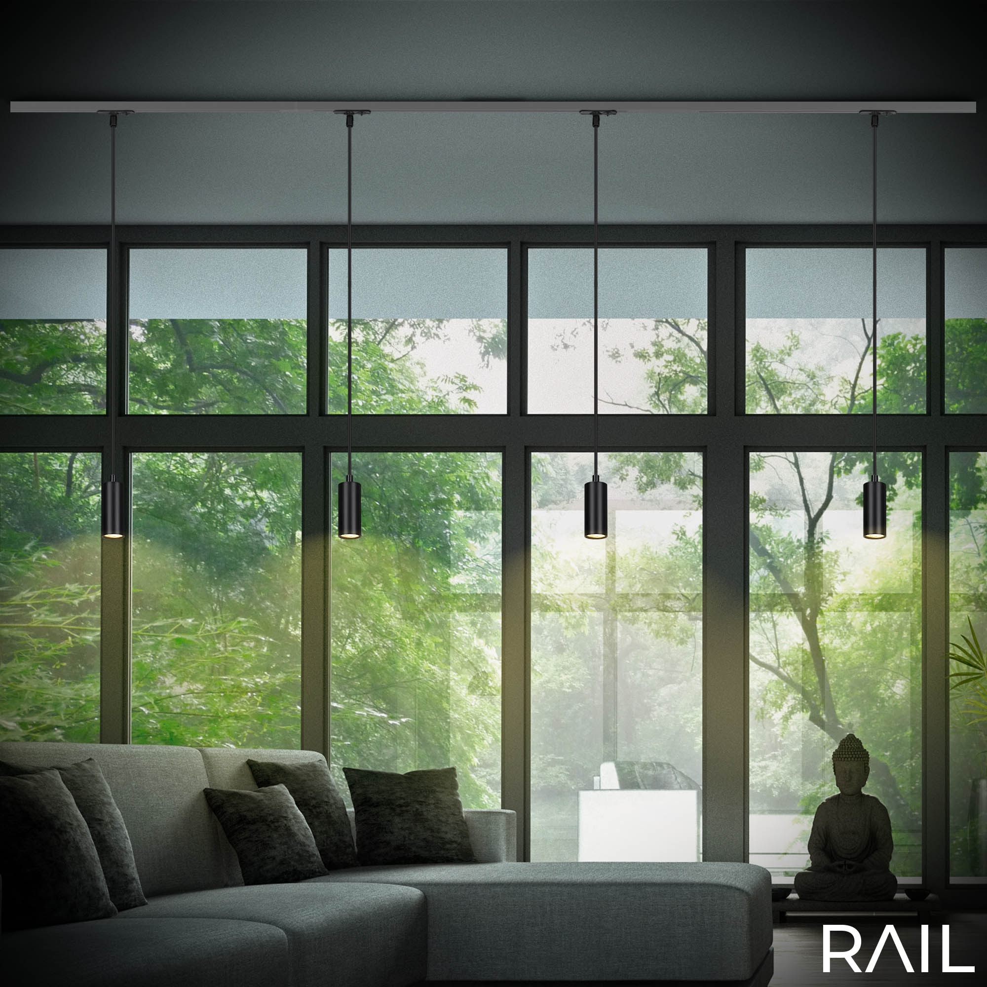 Briloner Leuchten Schienensystem-Leuchten »RAIL« LED-Board 1 Stk. LED Pendelleuchte 80x1500mm Schwarz 5,5W Schienensystem Rail Küche