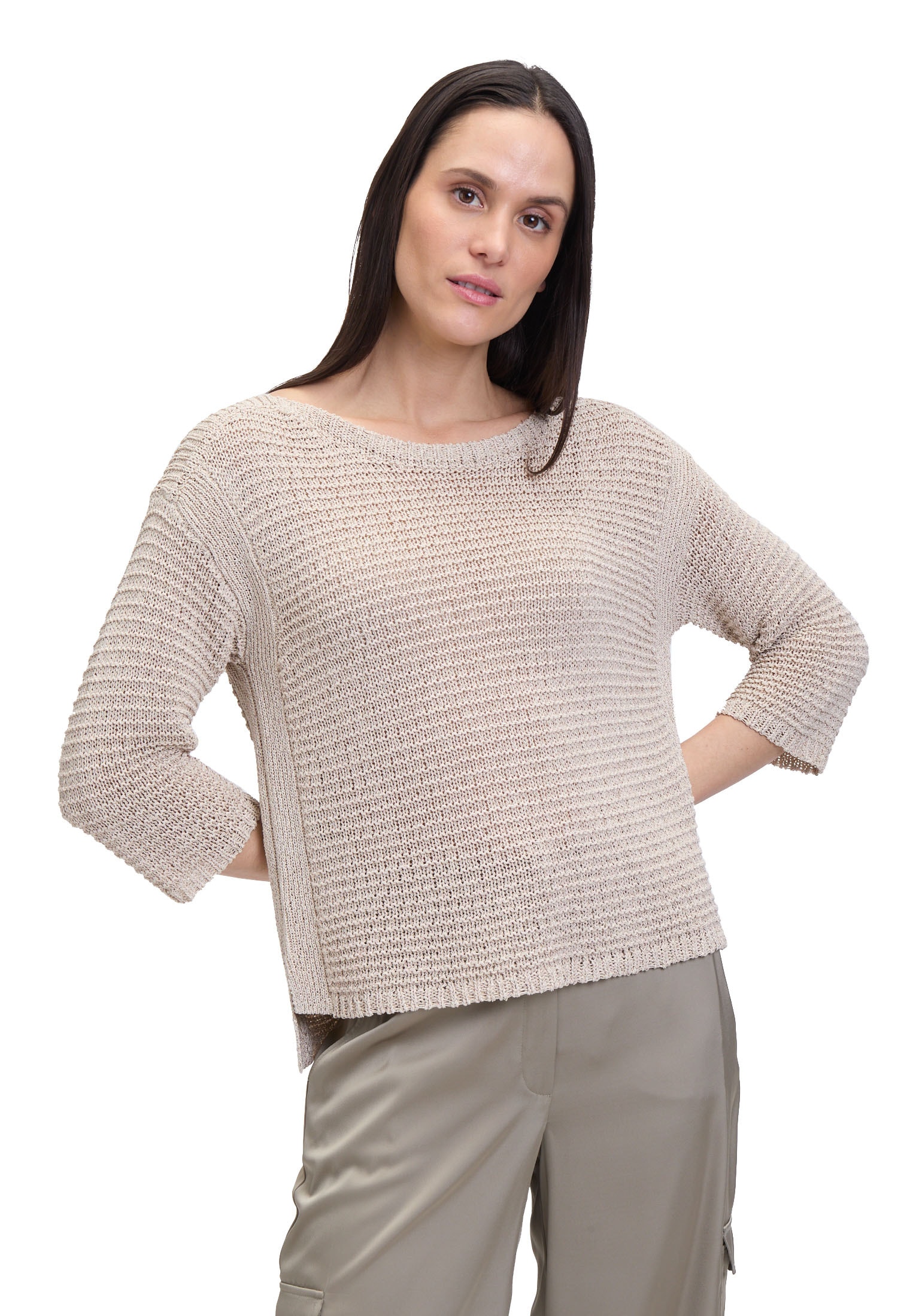 Betty Barclay Rundhalspullover »Grobstrick-Pullover mit 3/4 Arm«