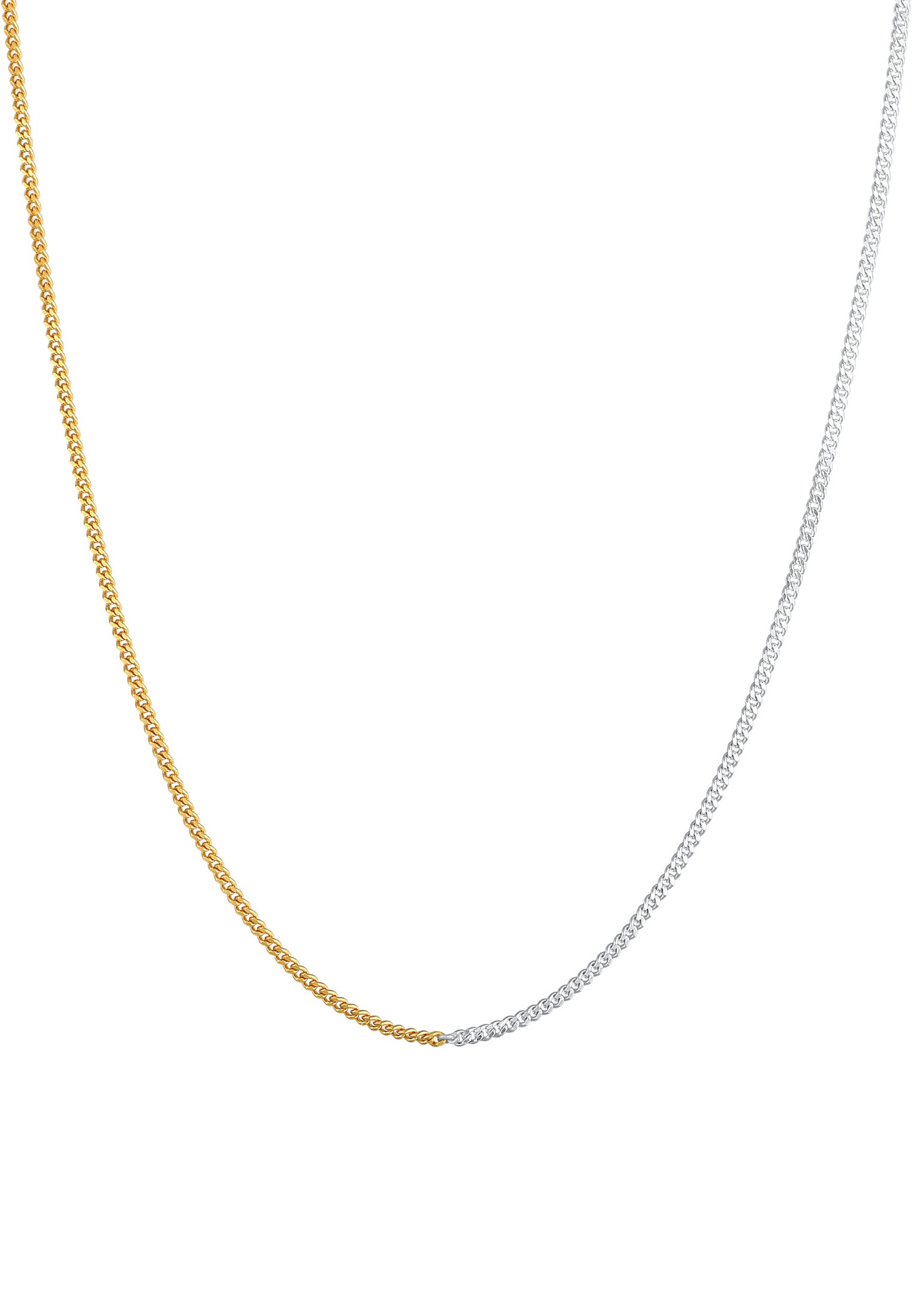 Elli Kette ohne Anhänger »Halskette Panzerkette Basic Chunky Chain Bi-Color 925 Silber«