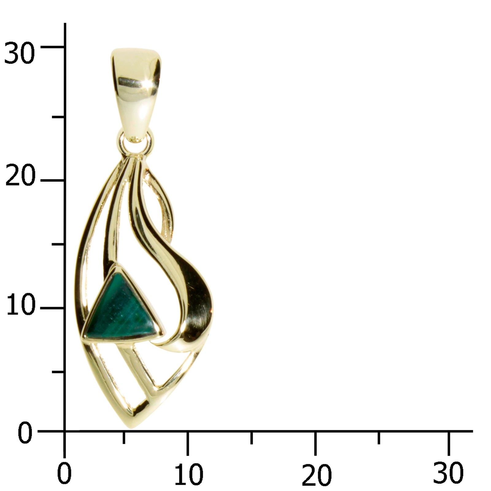OSTSEE-SCHMUCK Kettenanhänger »- Sadie 29 mm - Gold 333/000 - Malachit«