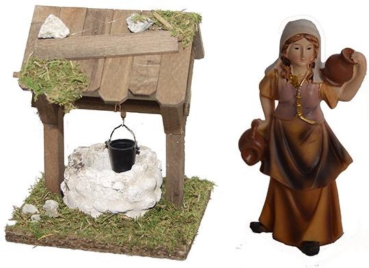 Krippen-Zubehör »Brunnen und Figur Magd mit Krug., Weihnachtsdeko«