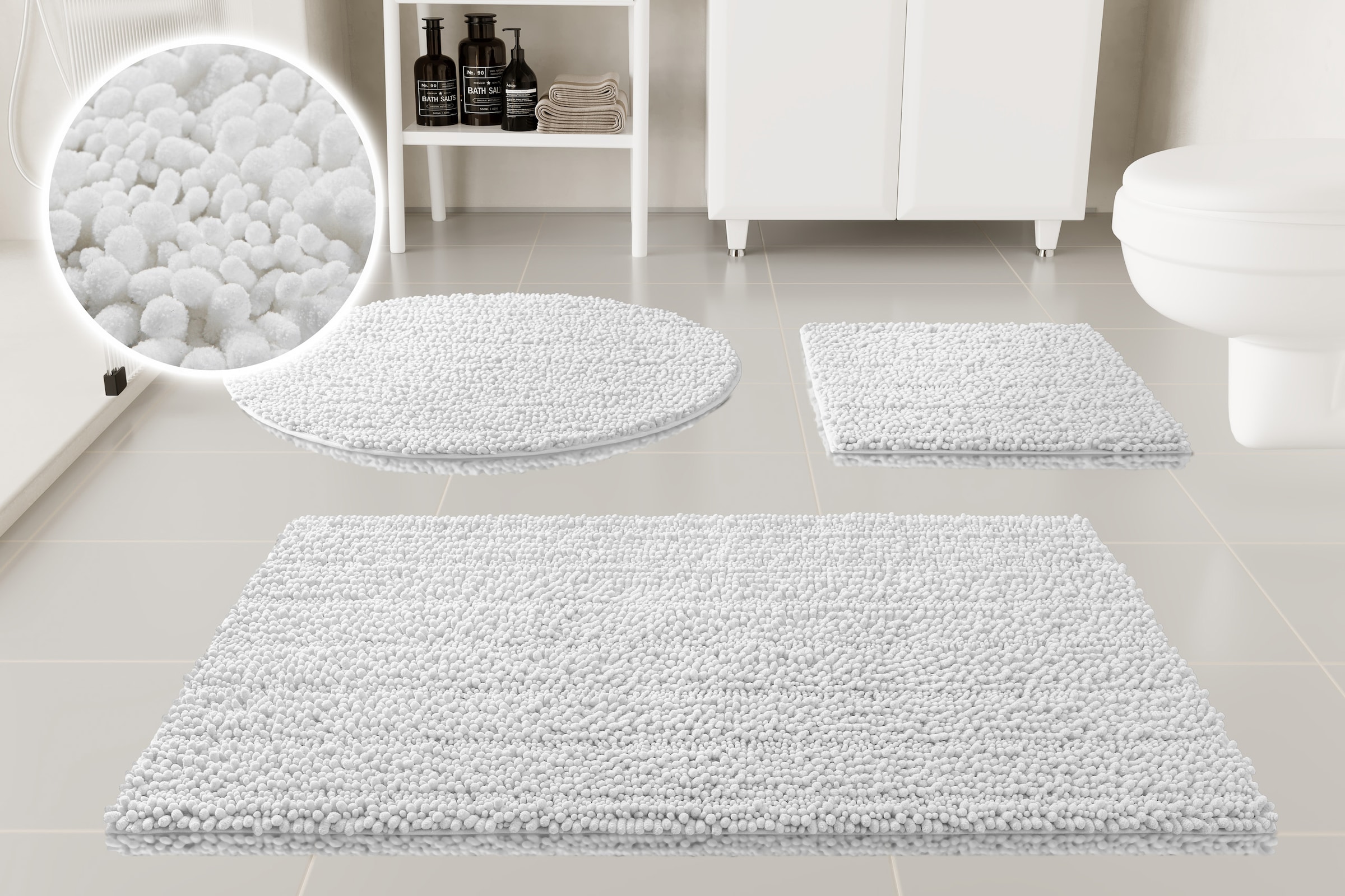 OTTO home Badematte »Torrni« Höhe 22 mm Badteppich, getuftet, modern, Uni, antirutsch, flauschig, hochflor