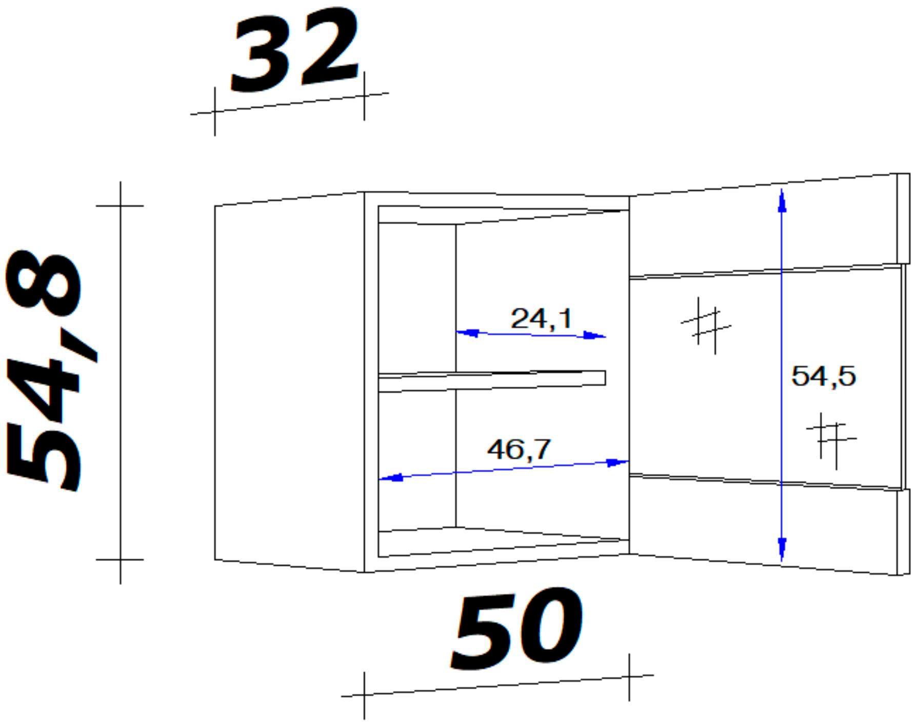 Flex-Well Glashängeschrank »Nepal«, (B x H x T) 50 x 54,8 x 32 cm, mit Stollenglastüren