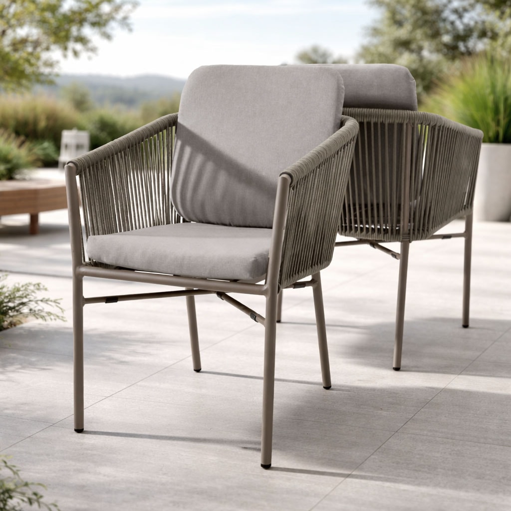 Destiny Gartensessel "LUCCA" Set, 2 Stk. tlg. Aluminium, Olefin-Rope, inkl. Auflagen, stapelbar