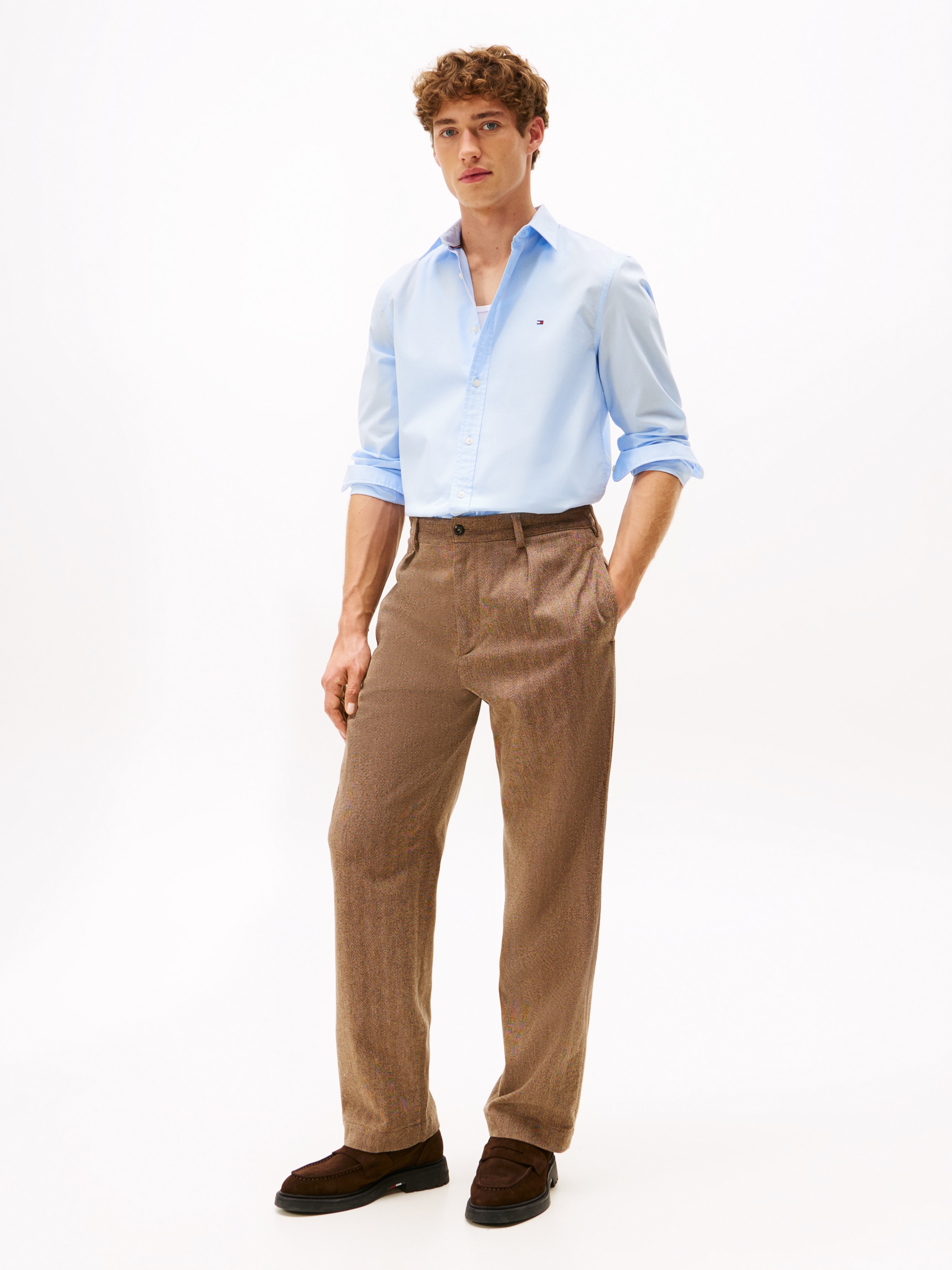 Tommy Hilfiger Langarmhemd »FLEX POPLIN SHIRT« Slim Fit, Kentkragen, Baumwollqualität