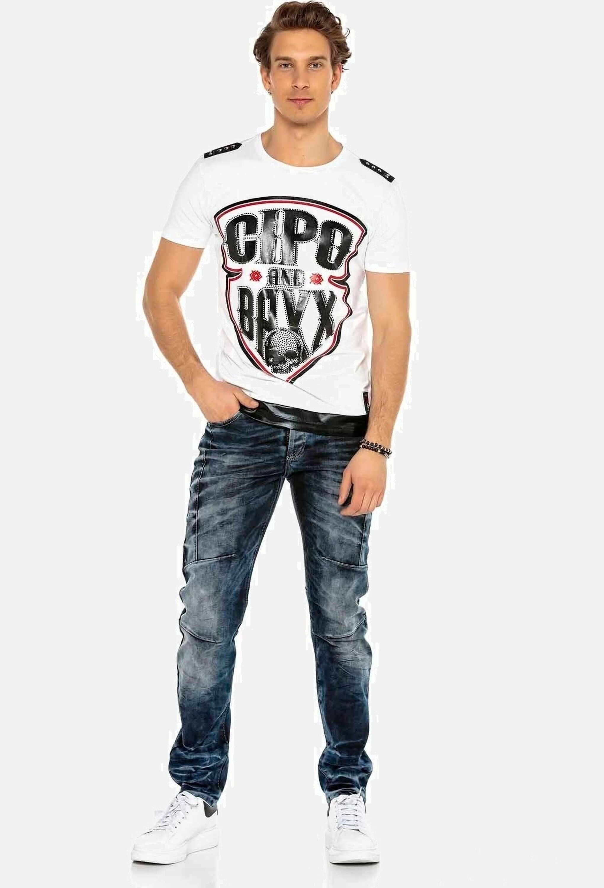 Cipo & Baxx Tapered-fit-Jeans »Cipo & Baxx Jeans« mit cooler Waschung und Ziernähten, CD-286