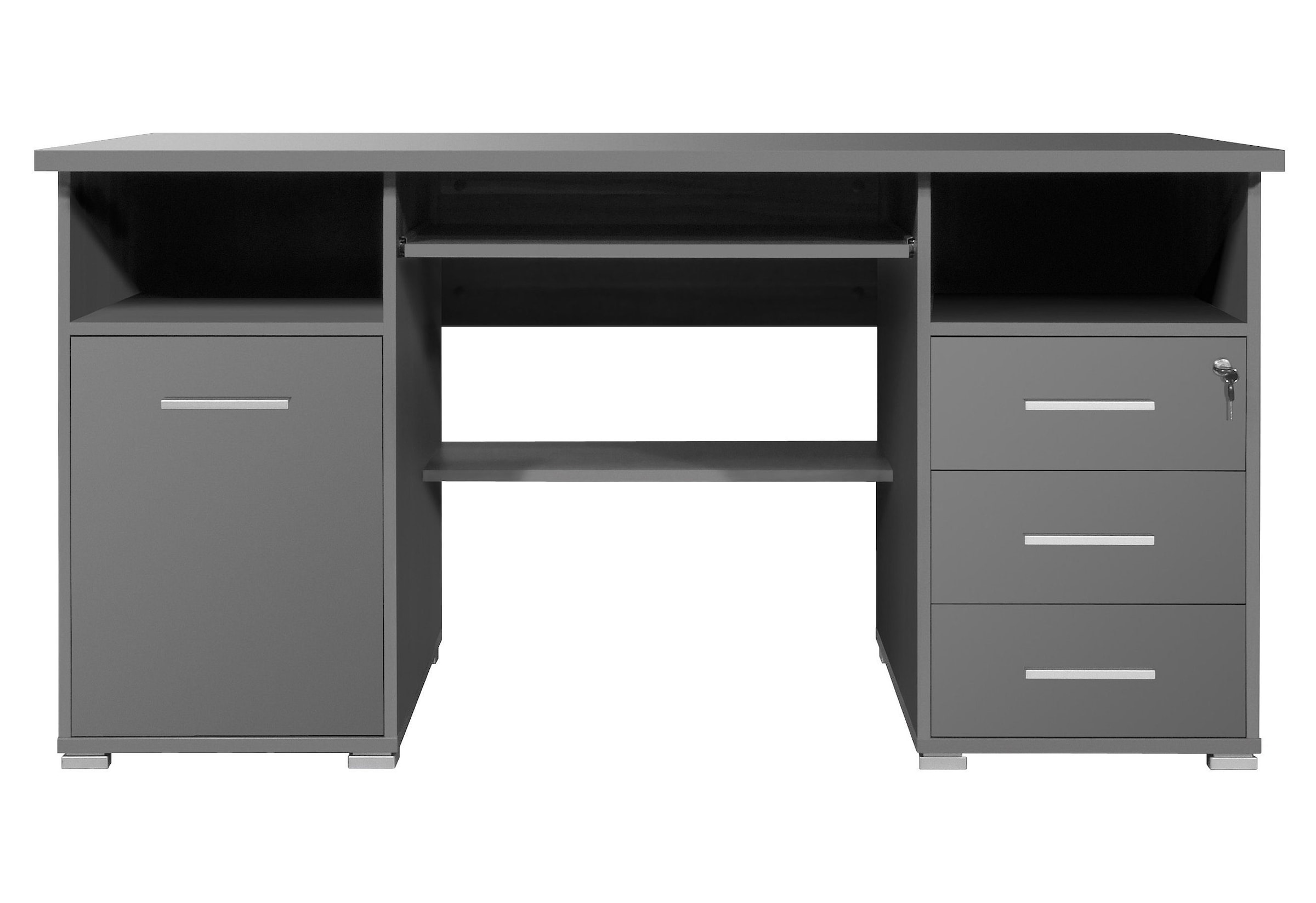 GERMANIA Computertisch »0484«, (Made in auf abschließbarem & Germany), Rechnung Schreibtisch mit Schubkasten, Tastaturauszug B.145 cm bestellen