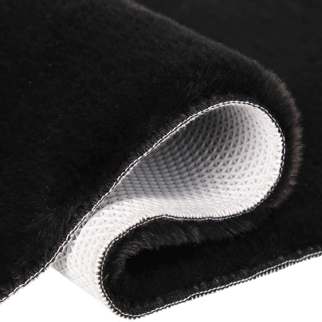 Carpet City Badematte »Topia Mats, Badteppich uni«, rutschhemmend beschichtet, strapazierfähig, Hochflor, Kaninchen Haptik, Polyester, Badezimmerteppich, waschbar