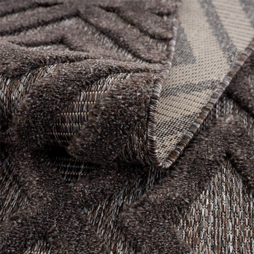 Carpet City Teppich »In-& Outdoorteppich Santorini 58377, 3D-Effekt, Raute-Optik«, rechteckig, 5 mm Höhe, Wetterfest & UV-beständig für Terrasse, Balkon, Küche, Flur