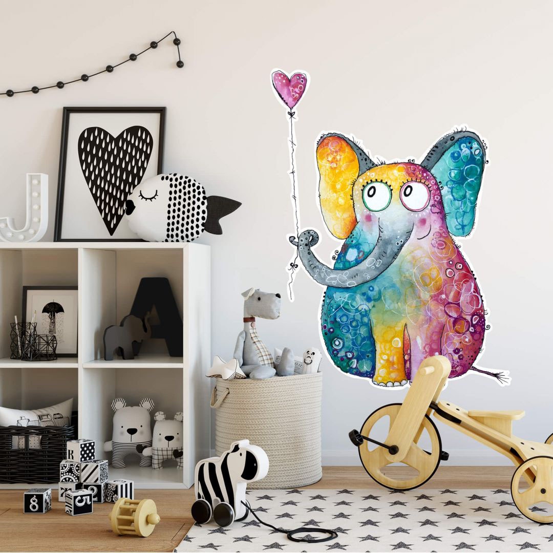kaufen bequem St.) mit Luftballon«, Wall-Art Herz »Elefant Wandtattoo (1
