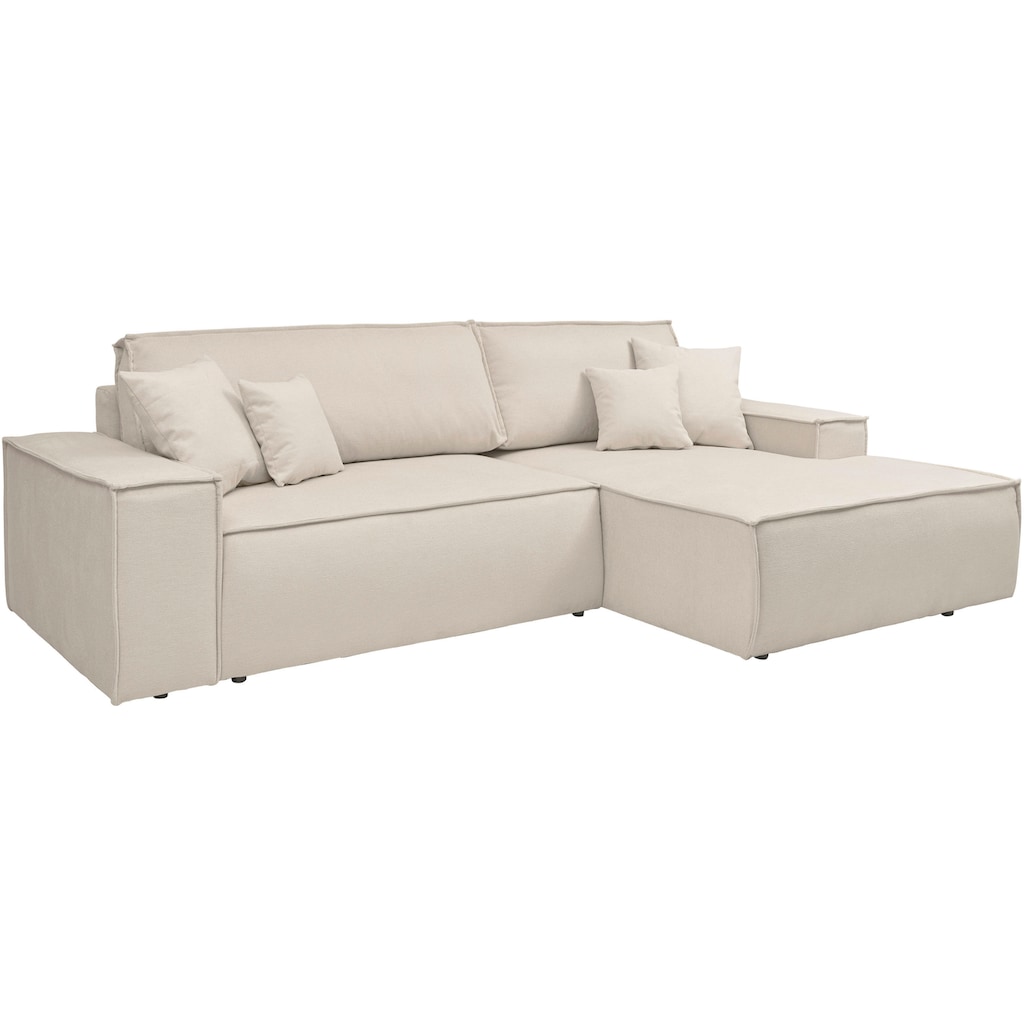 andas Ecksofa »Finnley Schlafsofa 267 cm in Bouclé u. Struktur fein«