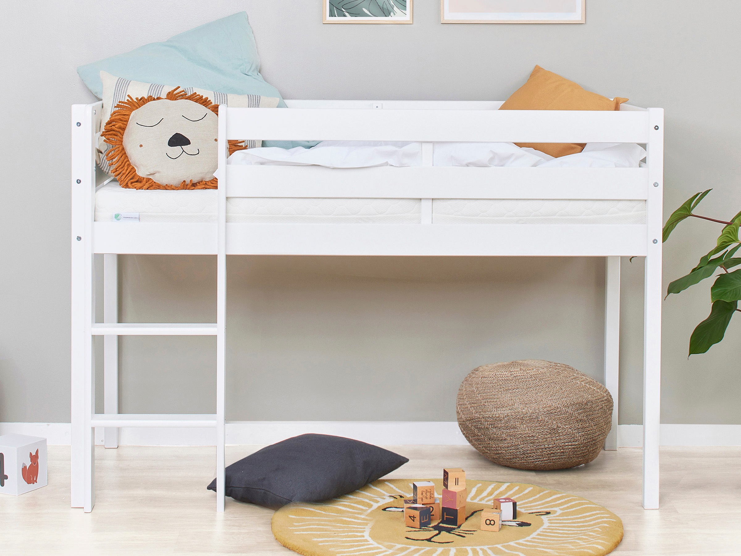 Hoppekids Spielbett »ECO COMFORT, Hochbett, in 2 Einzelbetten teilbar«, Höhe 72cm, Farbe & Größe & Matratze