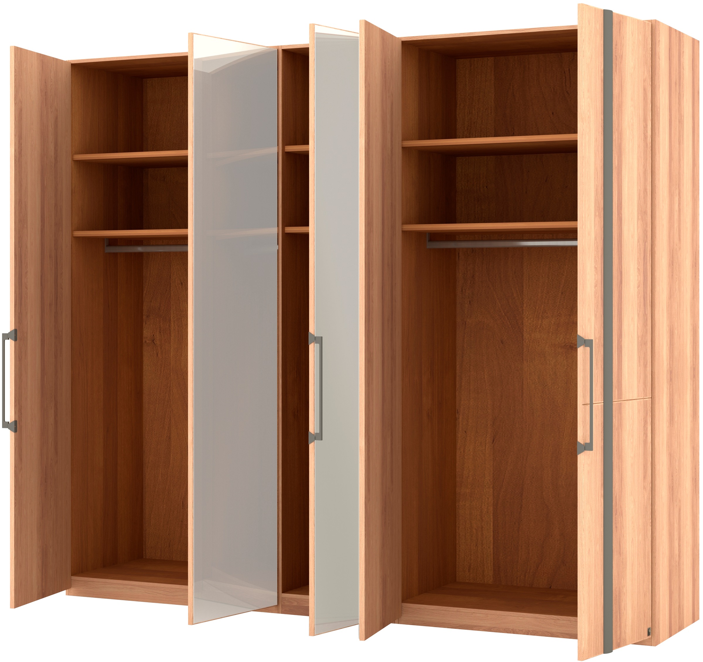 Musterring Drehtürenschrank »Sorrent, Kleiderschrank, Schrank, teilmassiv Eiche«, (mit Türdämpfern, in 5 Breiten & 2 Höhen, extra Böden, MADE IN GERMANY), Türen Eiche massiv oder als Parsol-Bronze-Spiegel, verschiedene Maße