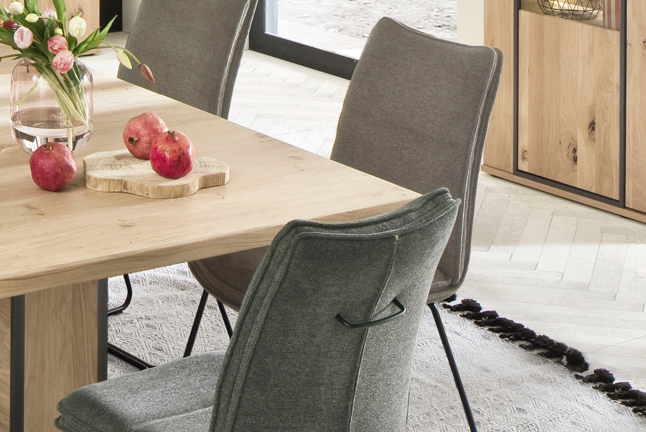 MCA furniture Stuhl »Hampton«, (Set), 2 St., Chenilleoptik, 2er Set, mit Griff, Belastbarkeit 120 Kg, Sitzhöhe ca. 49 cm