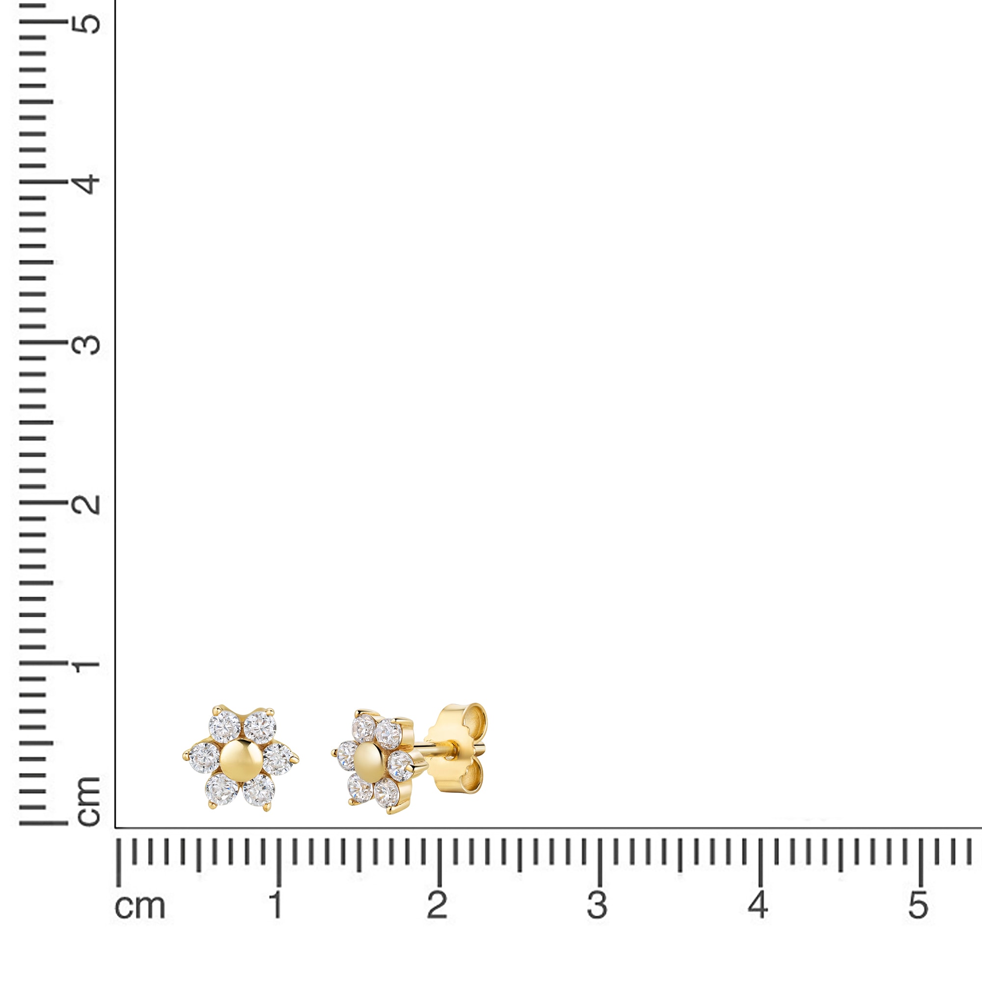 Firetti Paar Ohrstecker »Schmuck Geschenk Gold 333 Ohrschmuck Ohrringe Blume« mit Zirkonia (synth.)