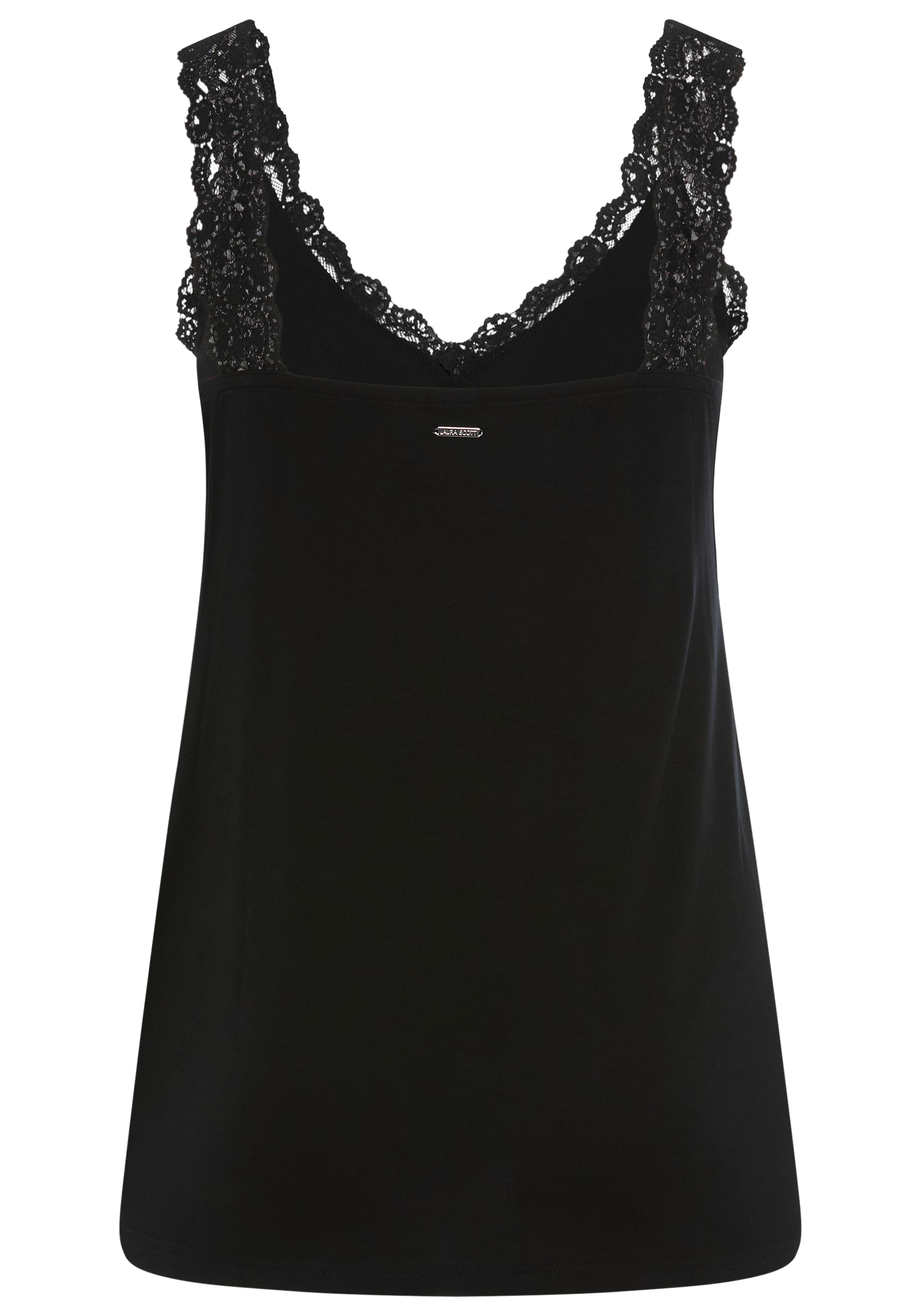 Laura Scott CURVE Tanktop figurnahe Schnittform mit V-Ausschnitt und Spitze