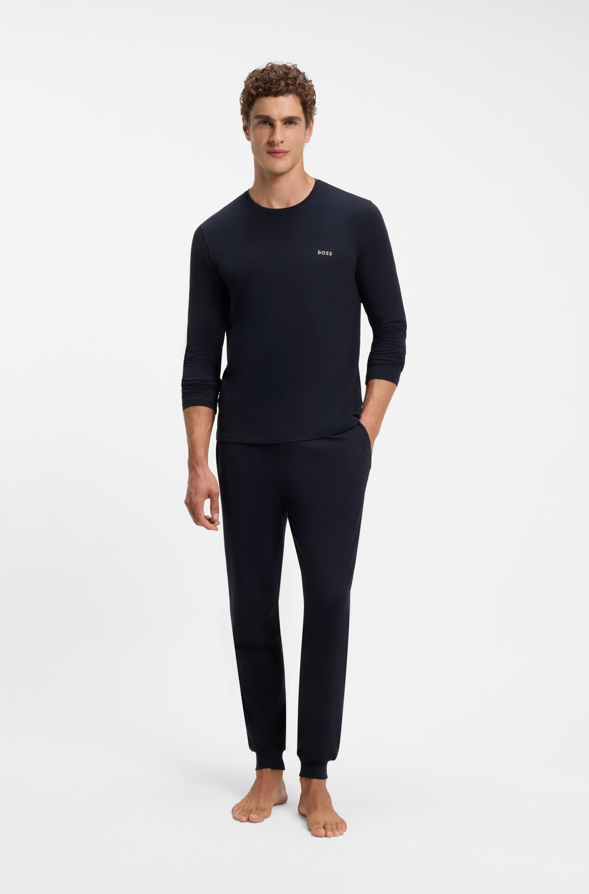 BOSS Langarmshirt »Mix&Match LS« mit Logoschriftzug