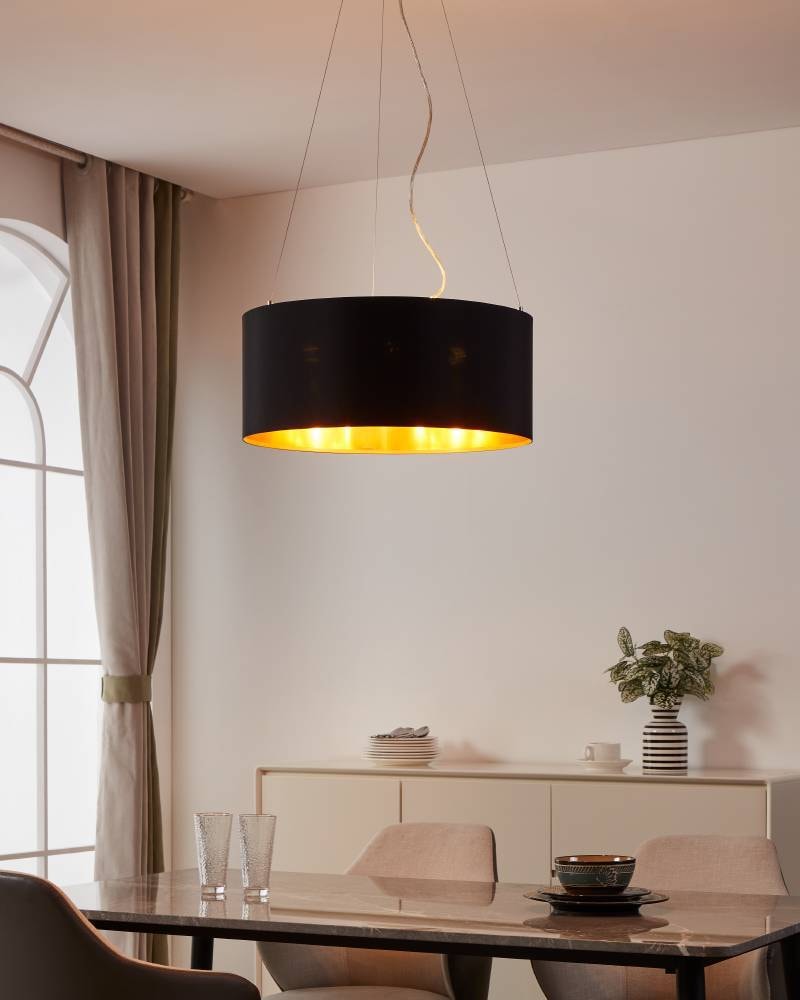 EGLO Hängeleuchte »MASERLO« E27 Pendelleuchte, Pendellampe, Wohnzimmer, Esszimmer, gemütlich, 110x53cm