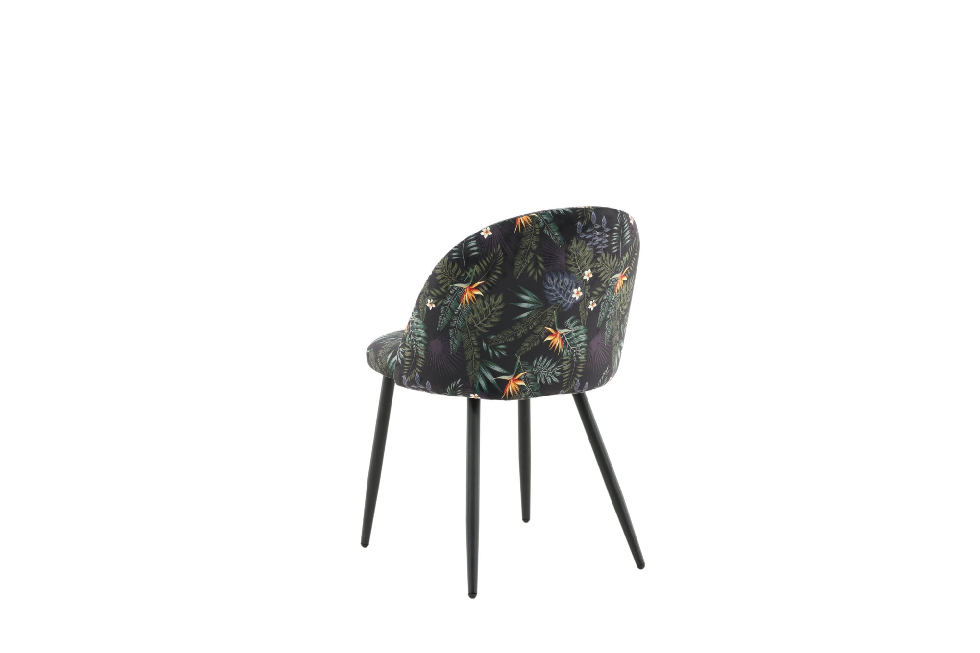 Venture Home Esszimmerstuhl »Velvet, 2er-Set Esszimmerstühle mit Blumenmuster in Schwarz, 150 kg« () 2 Stk.Polsterstuhl, weicher Bezug, Stahlbeine naturholz, weich, einladend